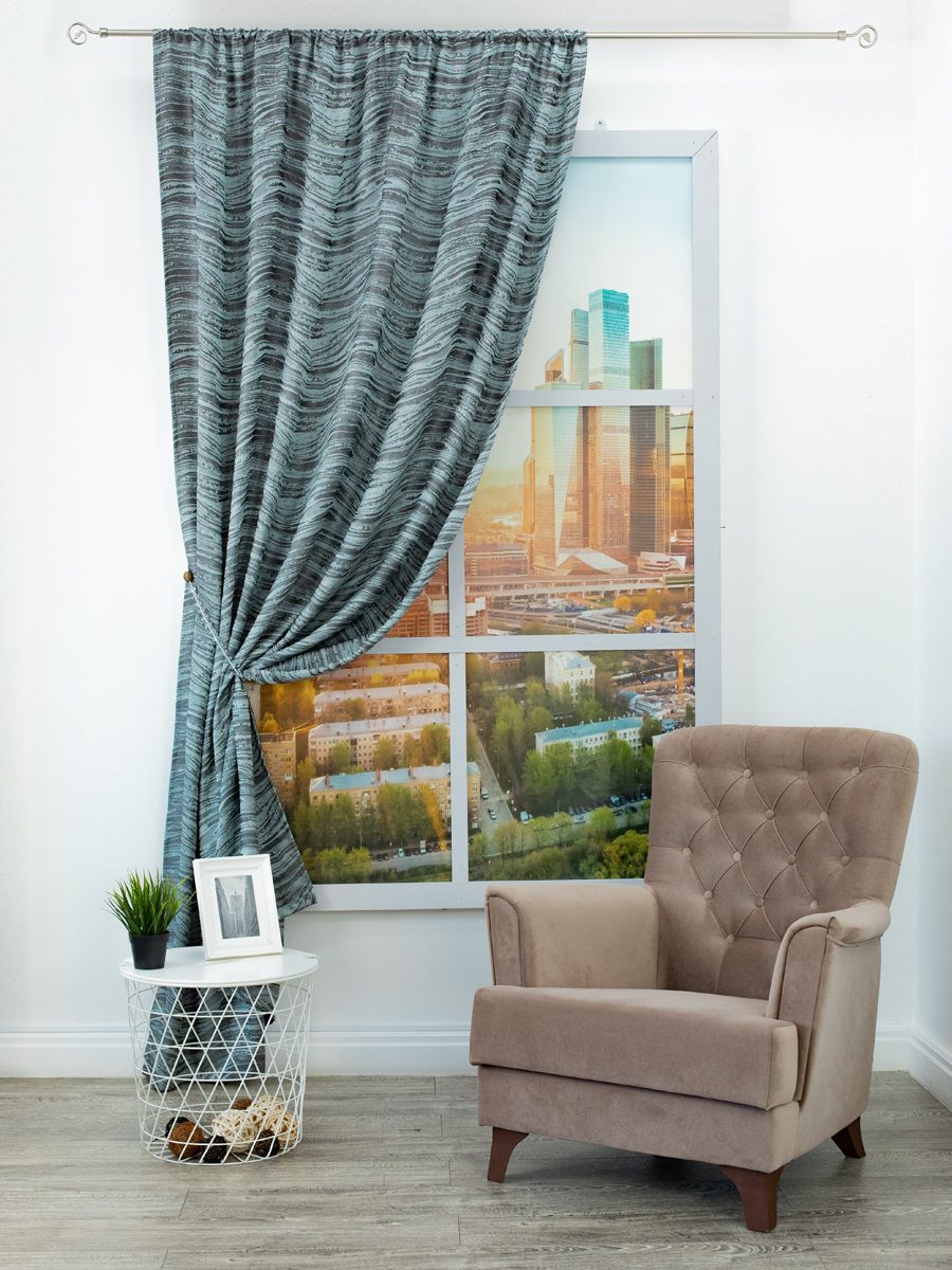 картинка Штора Amore Mio RR 374641-1413 1,6*2,6*1 бирюзовый 