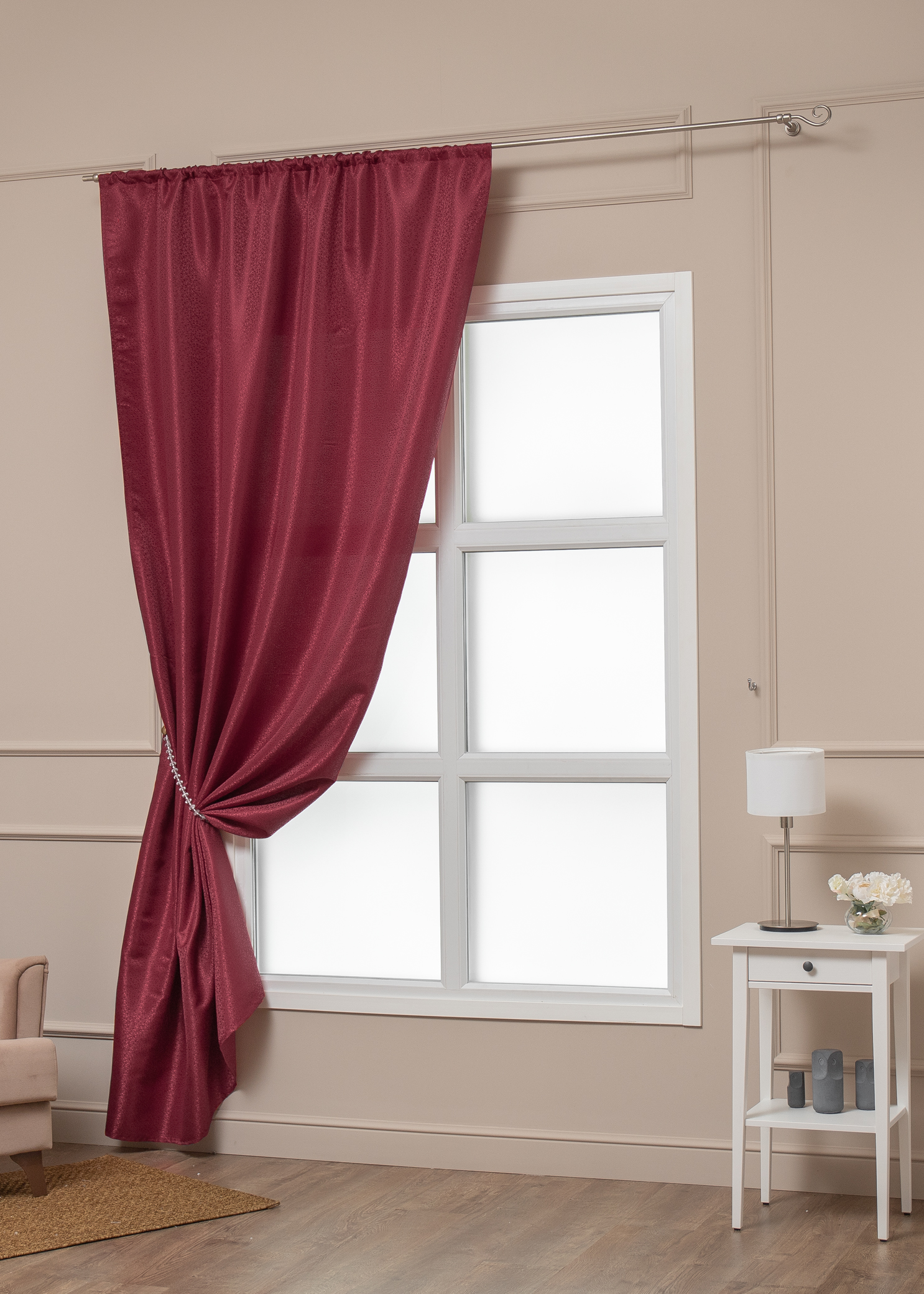 картинка Штора Amore Mio RR H590-130 1,4*2,7*1 бордовый 