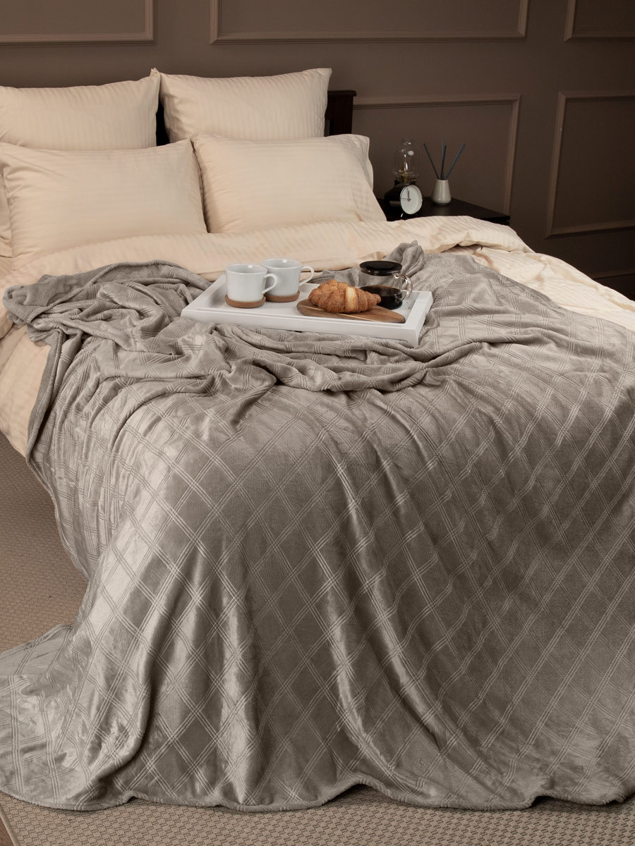 картинка Плед Texrepublic TF FNE BE-GY3 006/2022 c-клетка NC 