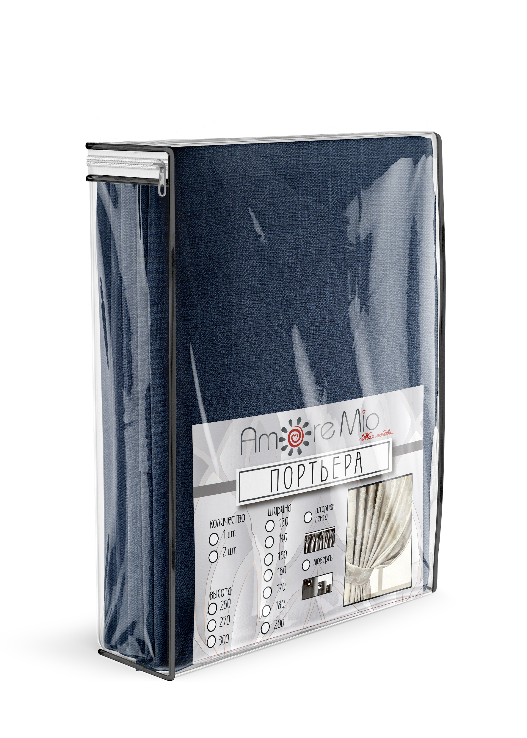 картинка Штора Amore Mio RR Zeli00V01-2756M 2,0*3,0*1 синий 