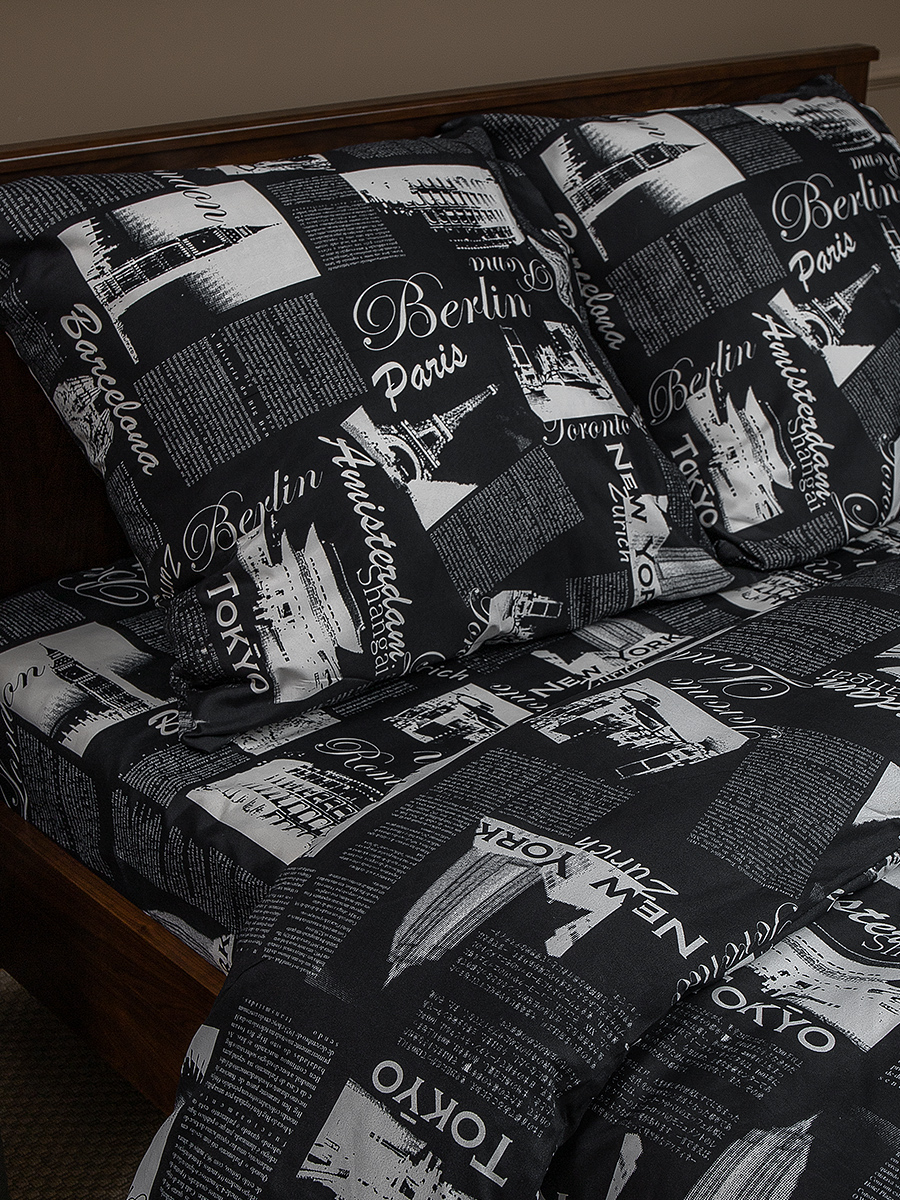 картинка Постельное бельё Amore Mio BZ Trip BLK sm SINGLE M 