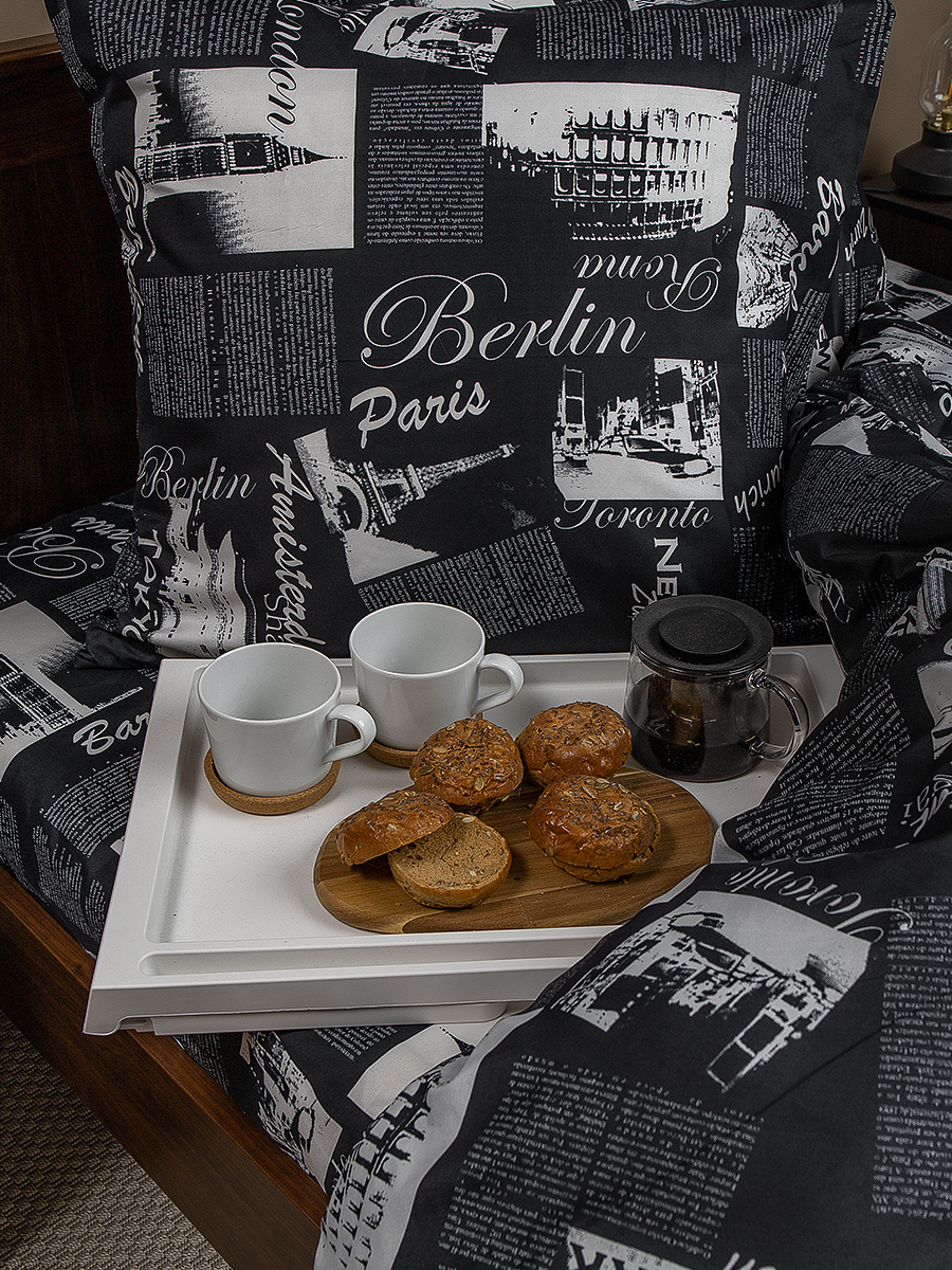 картинка Постельное бельё Amore Mio BZ Trip BLK sm SINGLE M 