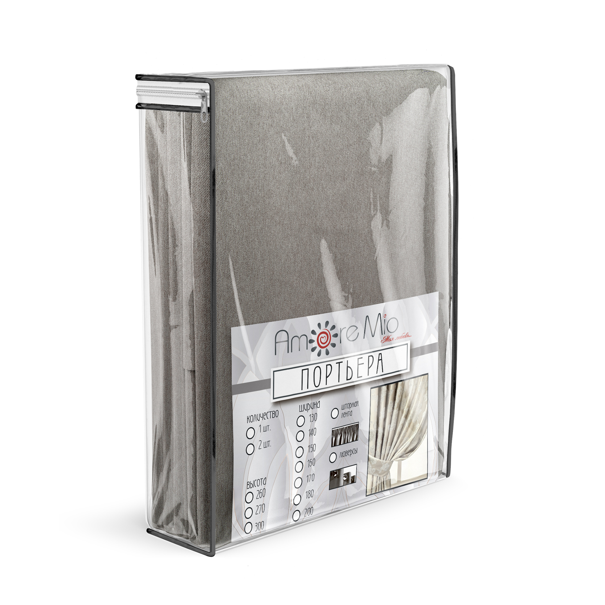 картинка Штора Amore Mio RR 4ML JTH-88-02 2,0*2,7*1 серо-бежевый 