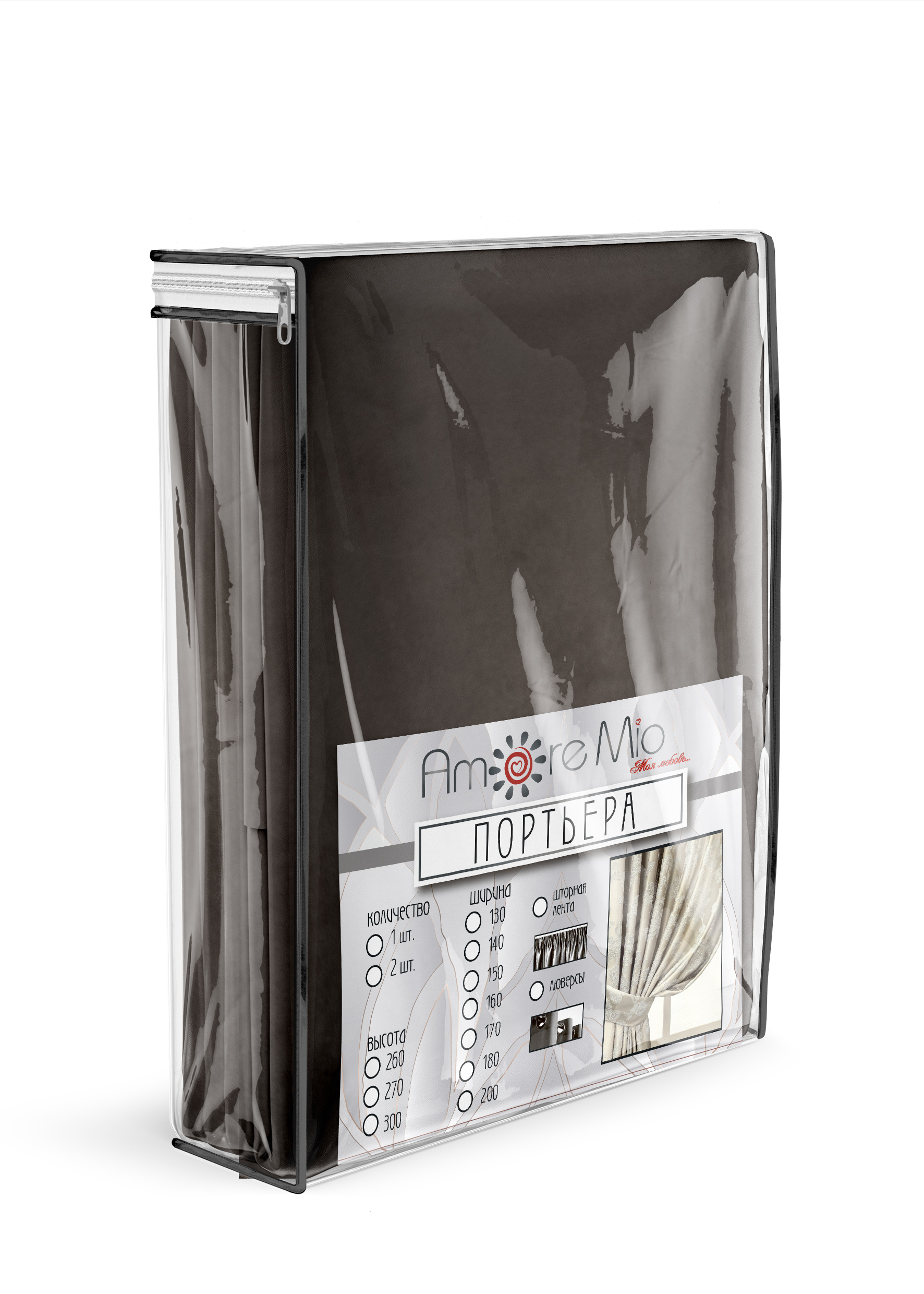 картинка Штора Amore Mio RR 6ML T66-24 1,8*2,8*1 коричневый 