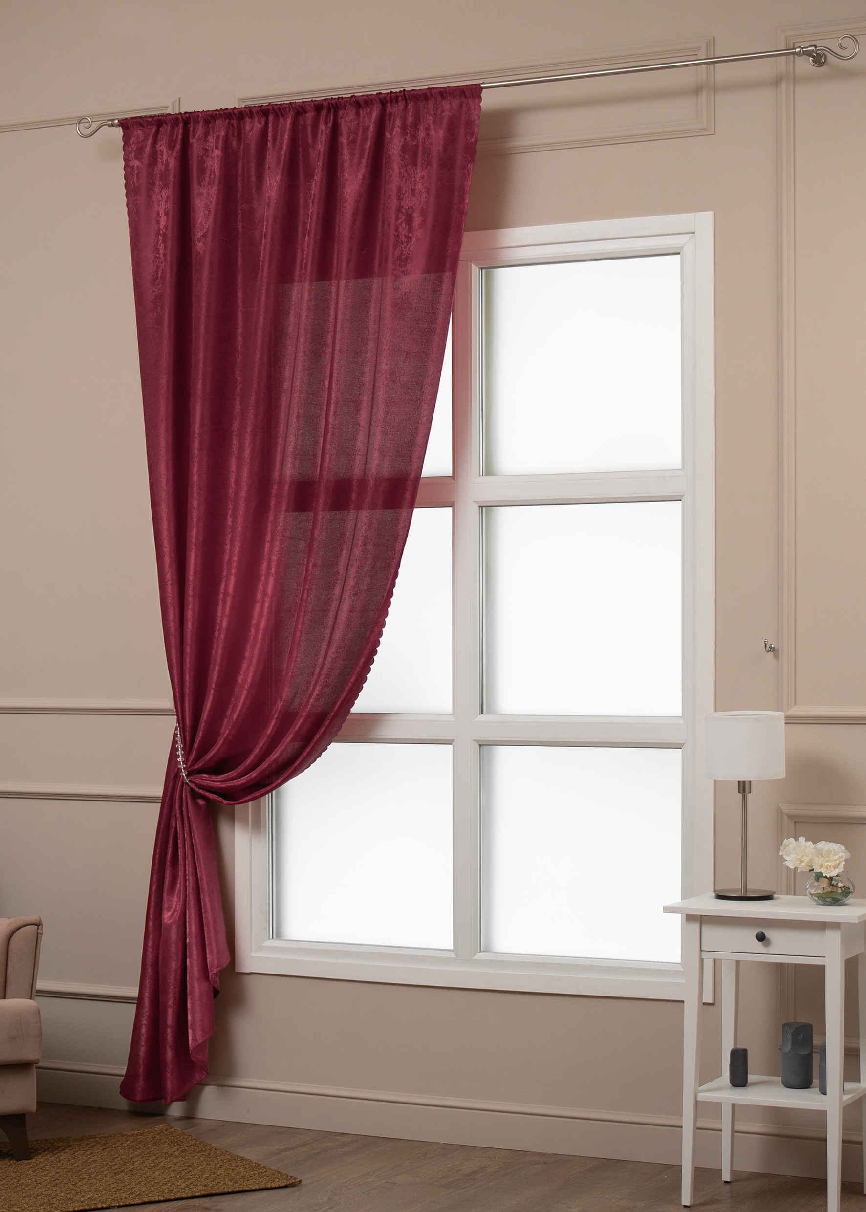 картинка Штора Amore Mio RR L253-30 1,4*2,7*1 бордовый 