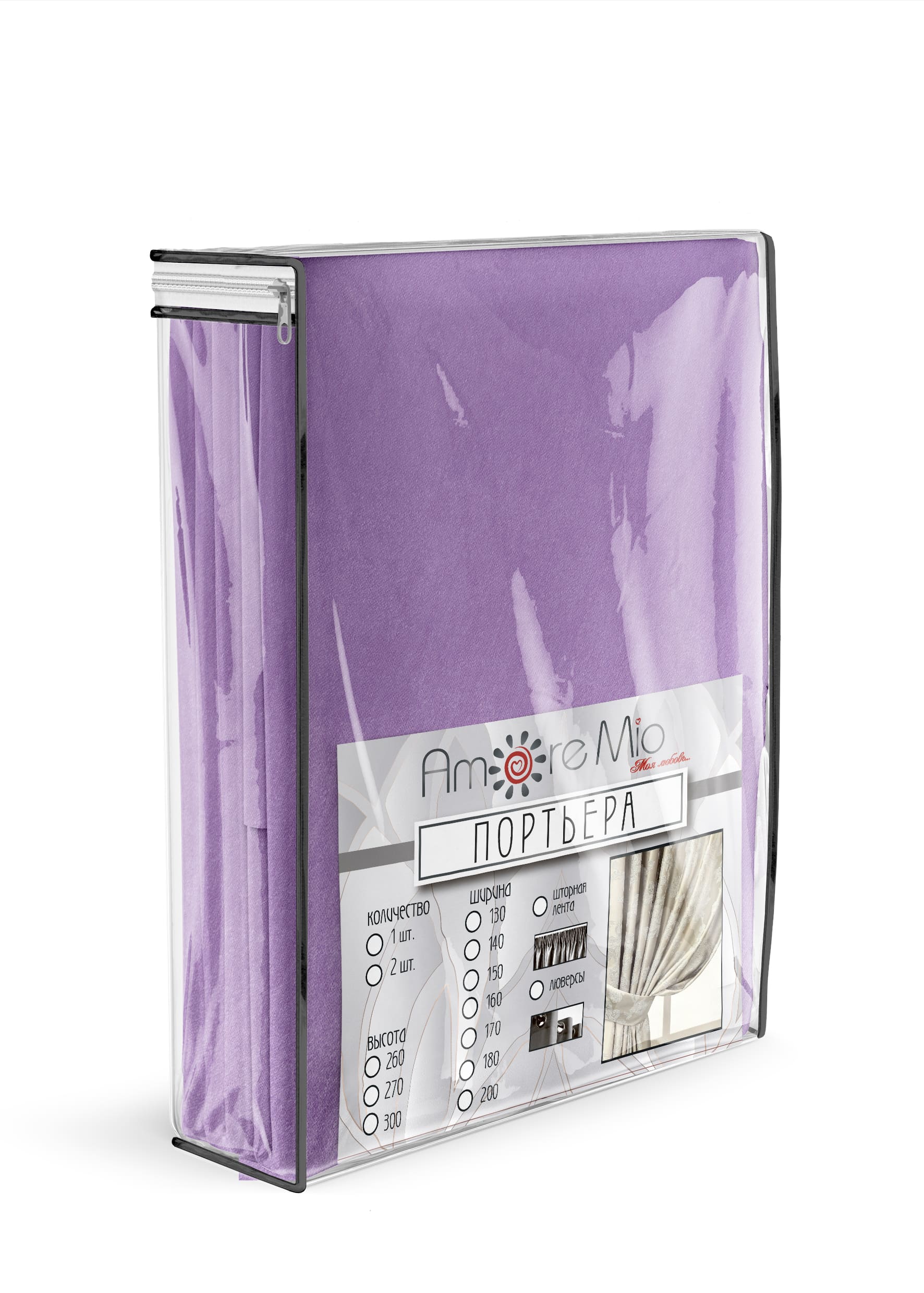 картинка Штора Amore Mio RR 4ML 42002-87 2,0*2,7*1 сиреневый 