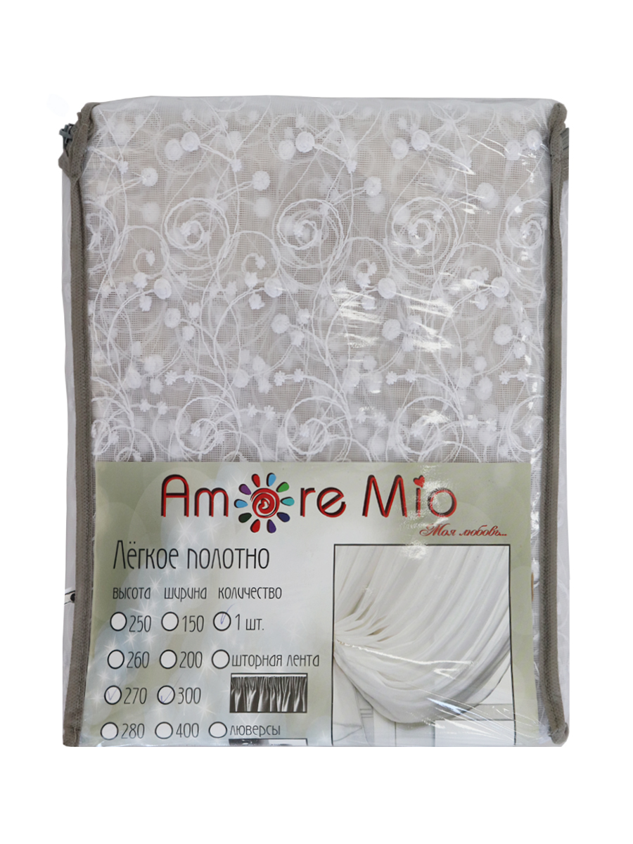 картинка Штора Amore Mio RR 908302-w 3,0*2,7*1 белый 