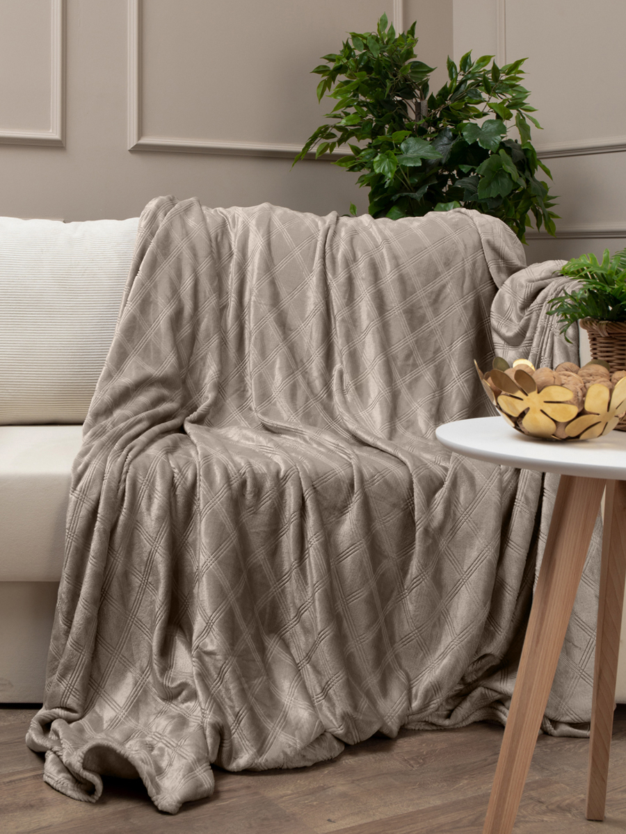 картинка Плед Texrepublic TF FNE BE-GY3 006/2022 c-клетка NC 