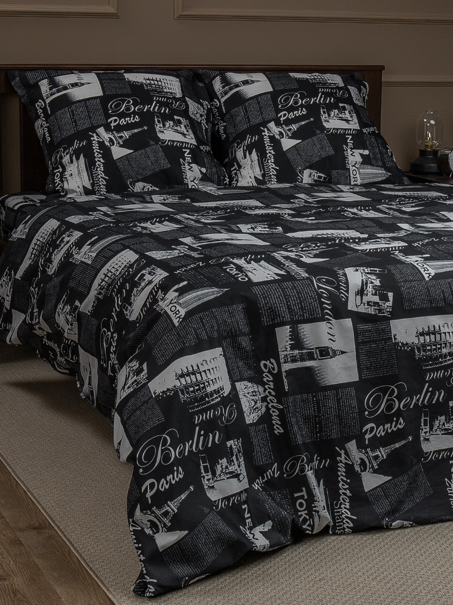 картинка Постельное бельё Amore Mio BZ Trip BLK sm SINGLE M 