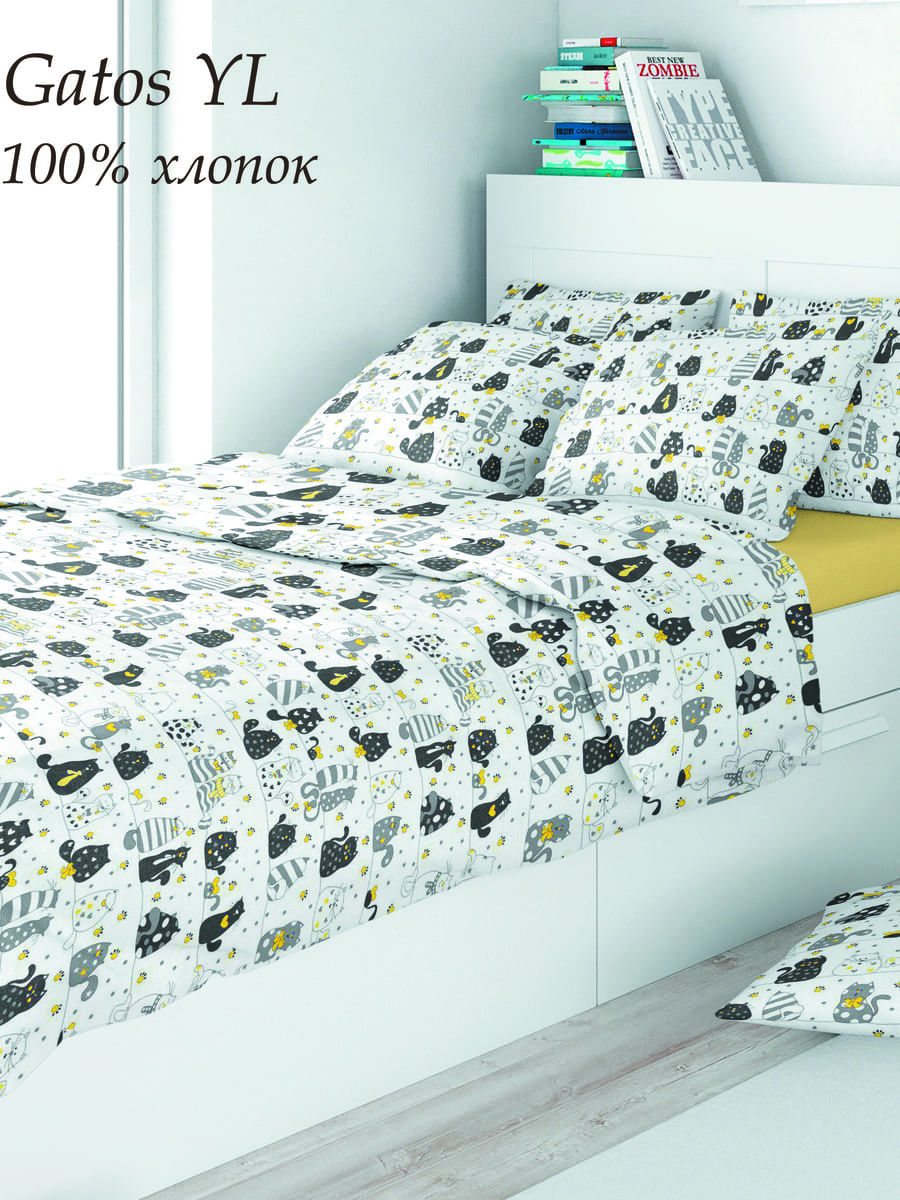 картинка Постельное бельё Amore Mio URG Gatos YE SINGLE P 