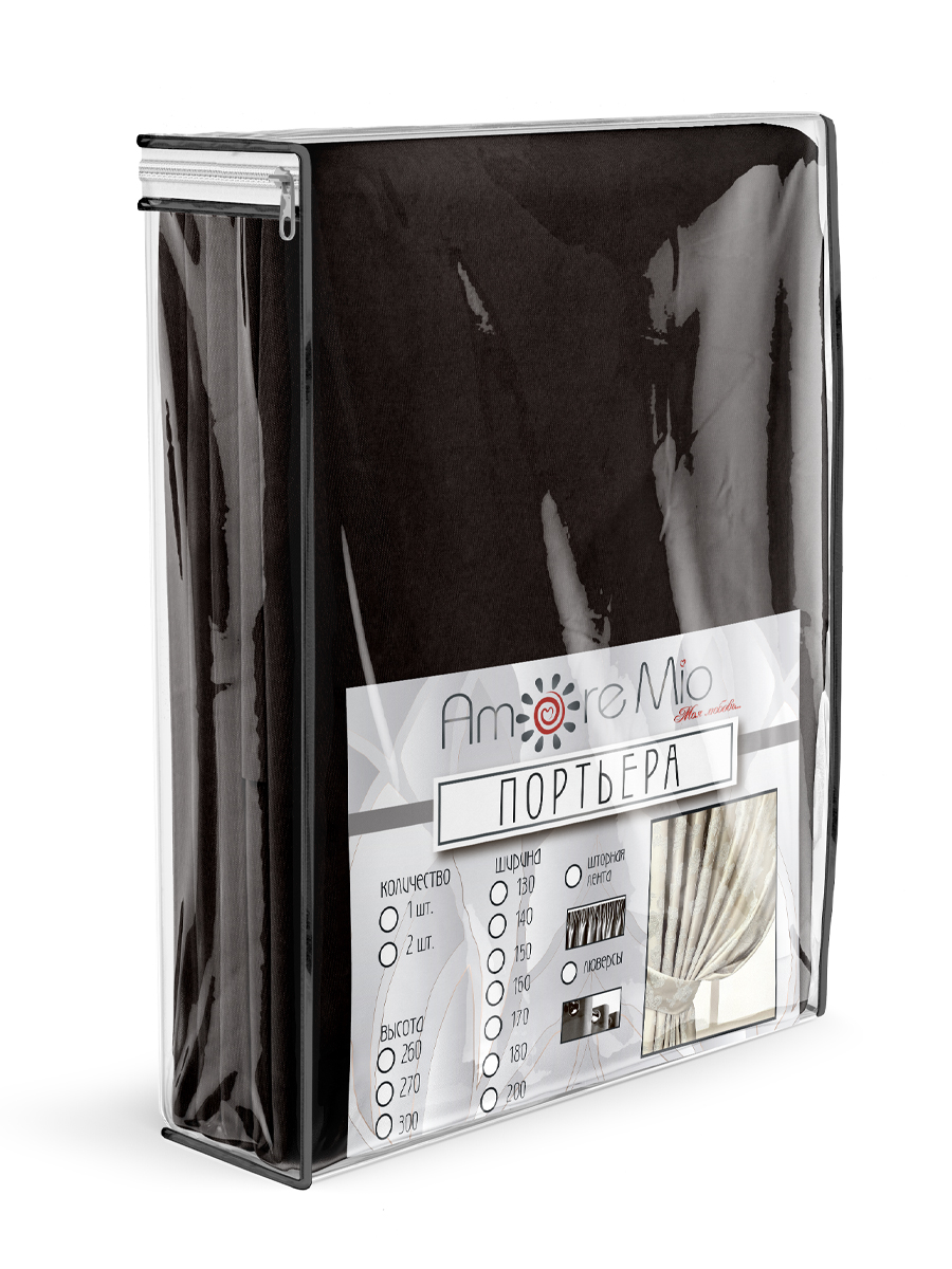 картинка Штора Amore Mio RR 1403-217 2,0*2,7*1 венге люверсы 