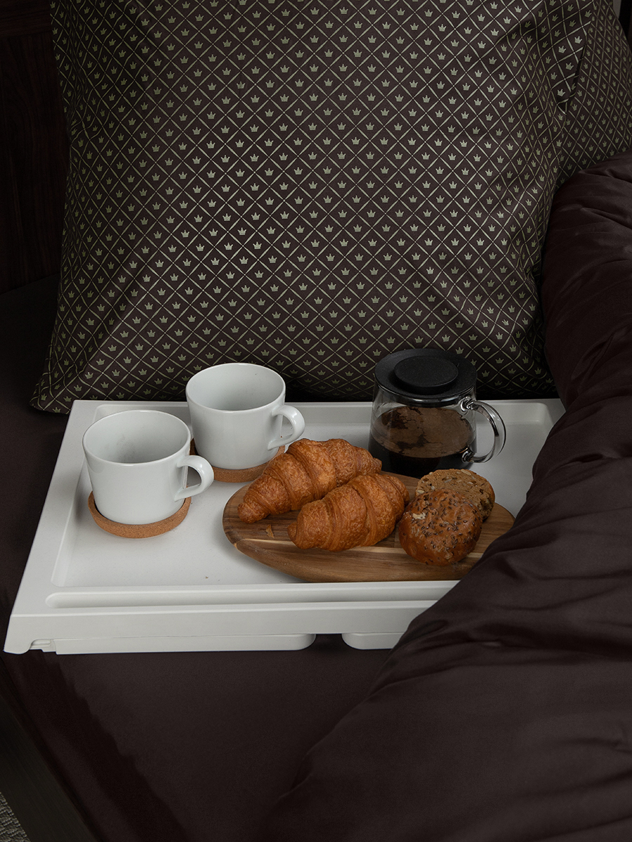 картинка Постельное бельё Amore Mio BZ QR Crown BR DOUBLE Msh 