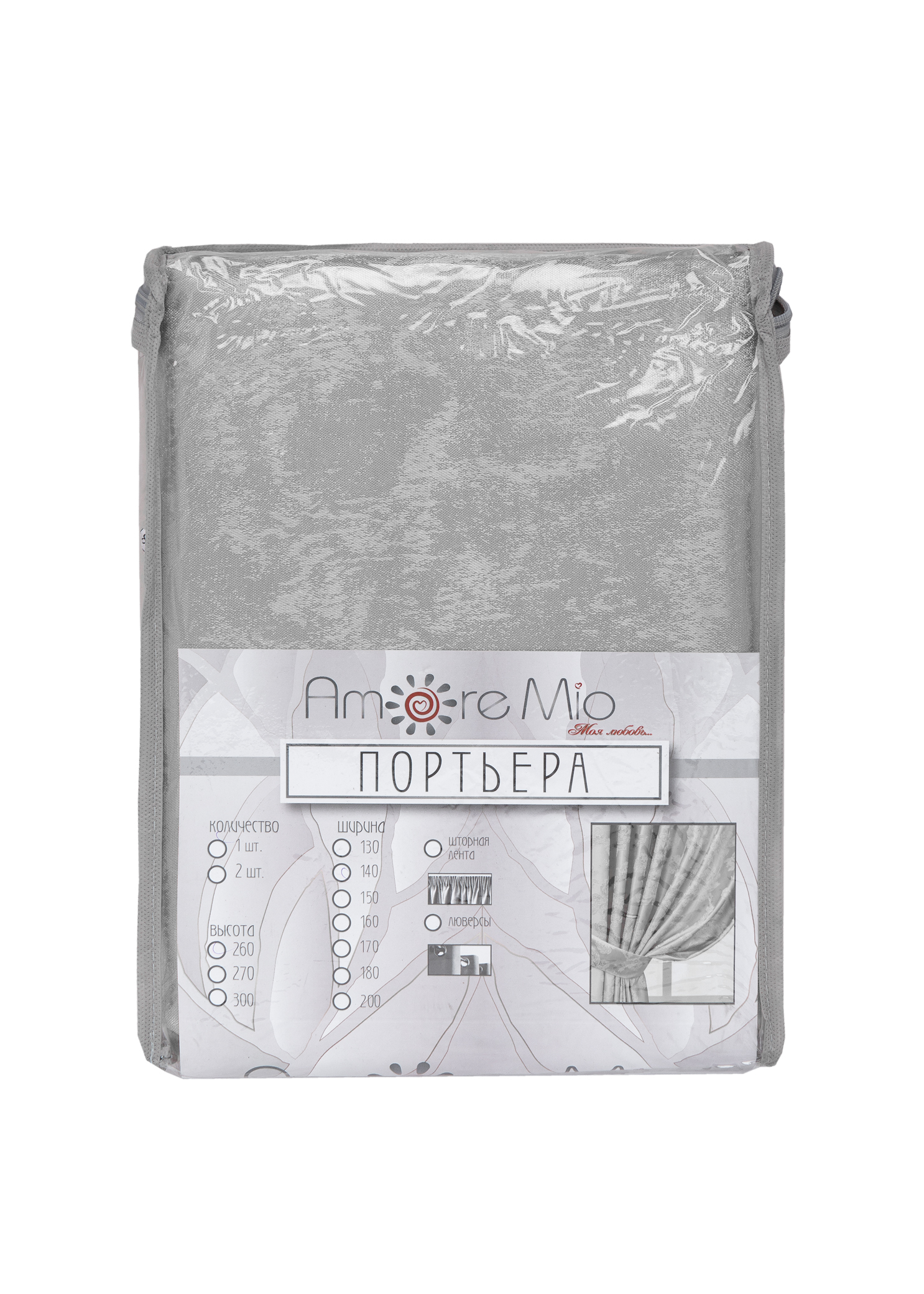 картинка Штора Amore Mio RR L253-100 1,4*2,6*1 светло-серый 