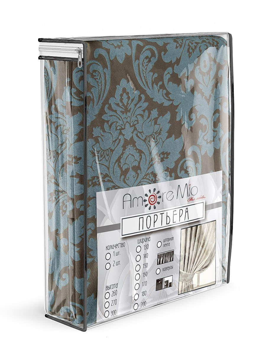 картинка Штора Amore Mio RR 150 WZGA-13 2,0*2,7*1 бирюзовый 