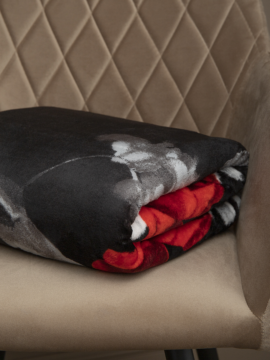 картинка Плед Texrepublic TF FN F83 a1520 Розы на чёрном 