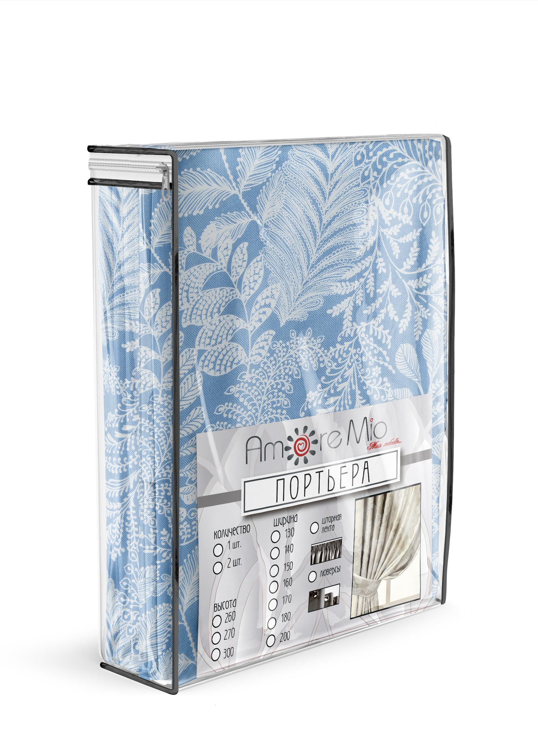 картинка Штора Amore Mio RR PDX2425-01 1,6*2,6*1 голубой 