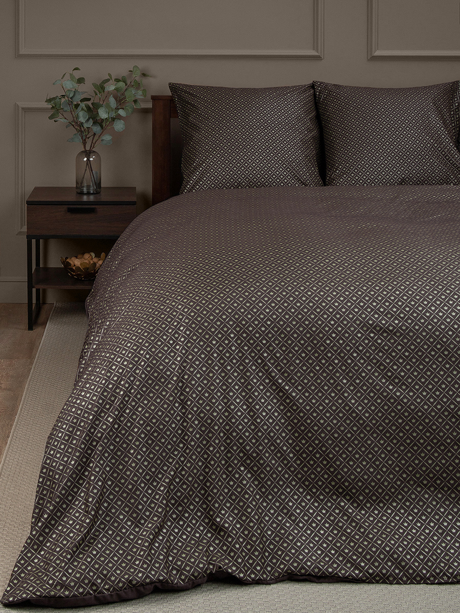 картинка Постельное бельё Amore Mio BZ QR Crown BR DOUBLE Msh 