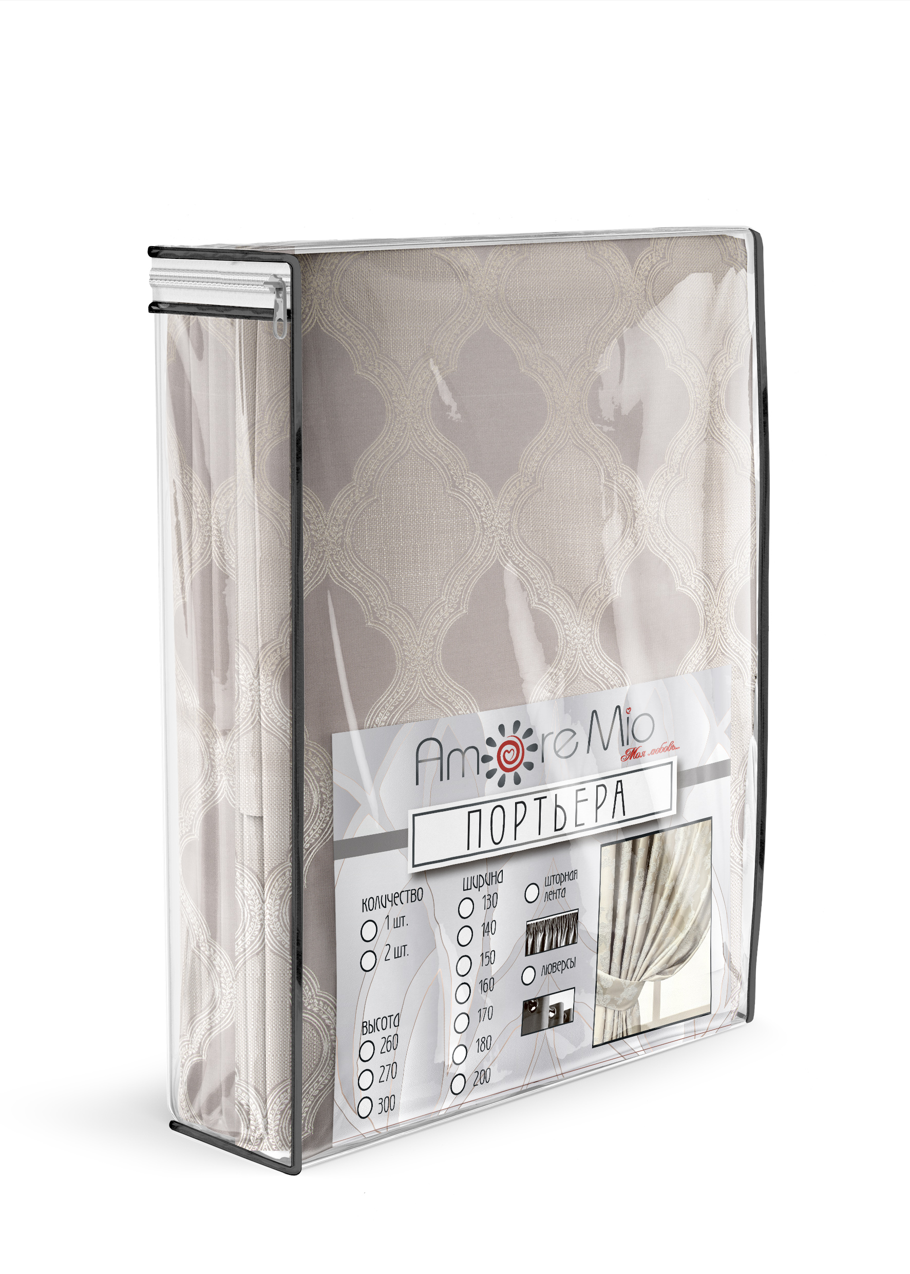 картинка Штора Amore Mio RR 630071-1401 1,6*2,6*1 серый 