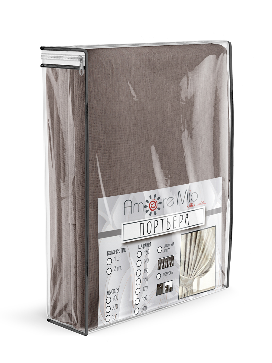картинка Штора Amore Mio RR 110-08 2,0*2,7*1 коричневый 