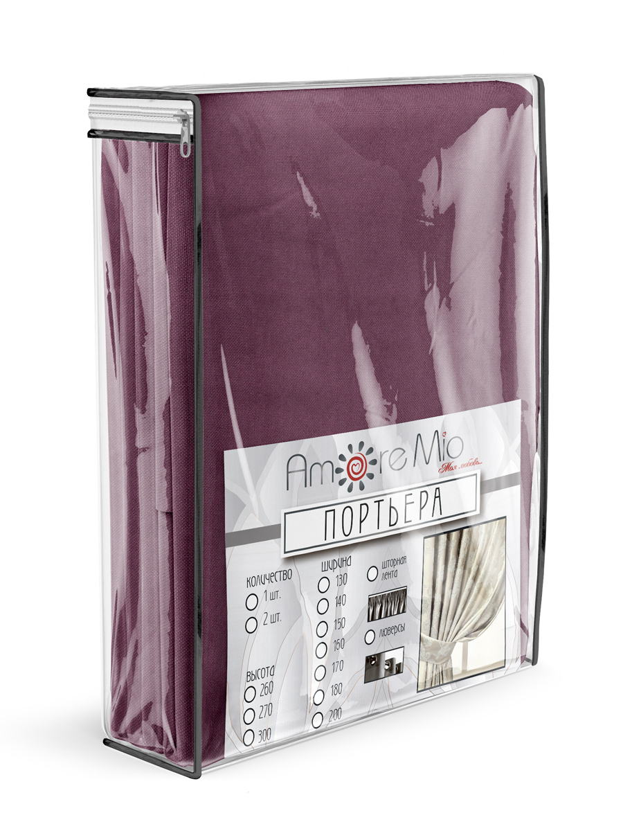 картинка Штора Amore Mio RR 318100-212 2,0*2,7*1 брусника люверсы 