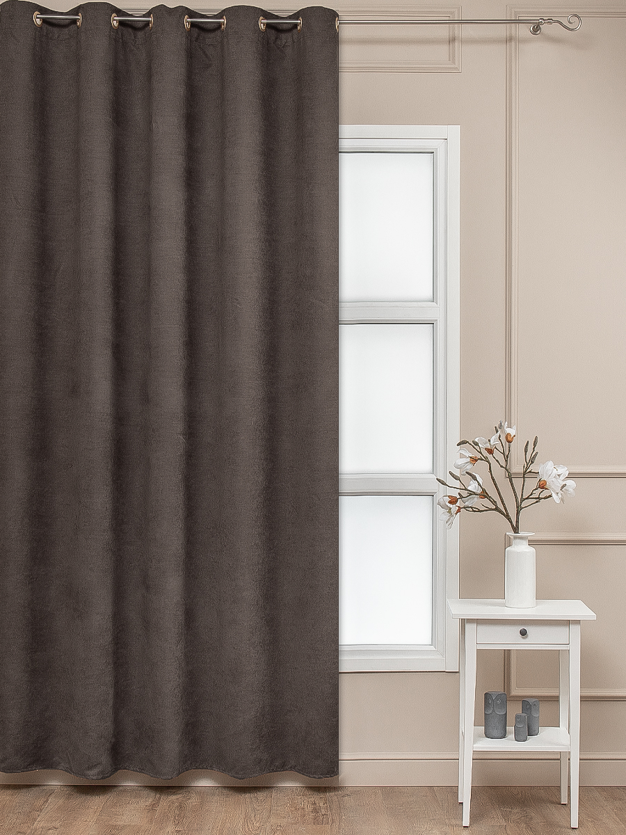 картинка Штора Amore Mio RR 1403-193 2,0*2,7*1 коричневый люверсы 