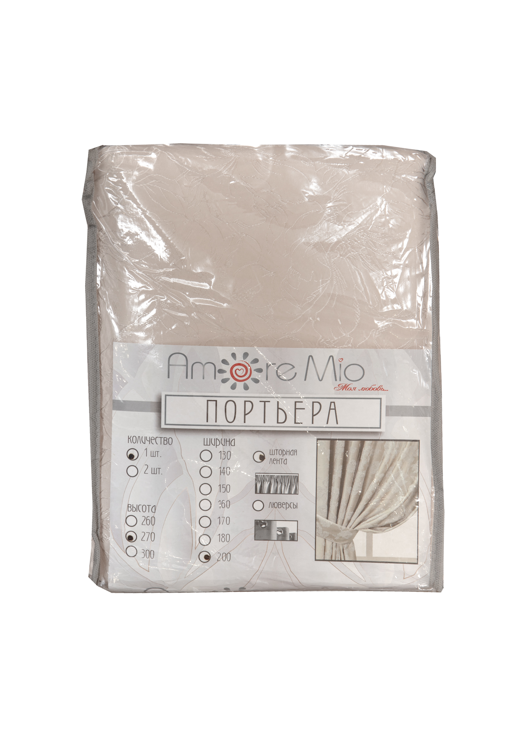 картинка Штора Amore Mio RR H9901-102 2,0*2,7*1 бежевый 