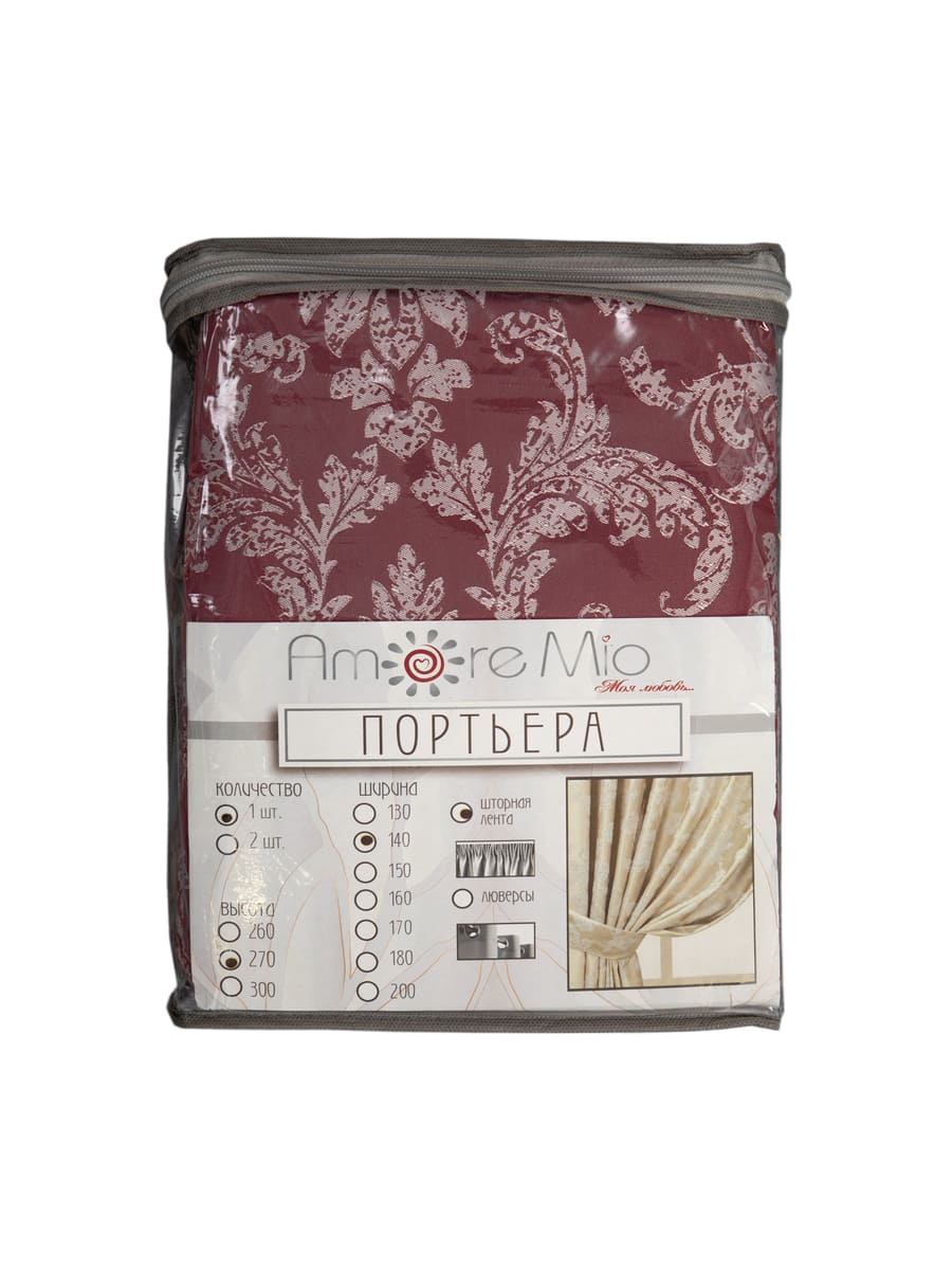картинка Штора Amore Mio RR H235-20 1,4*2,7*1 бордовый 