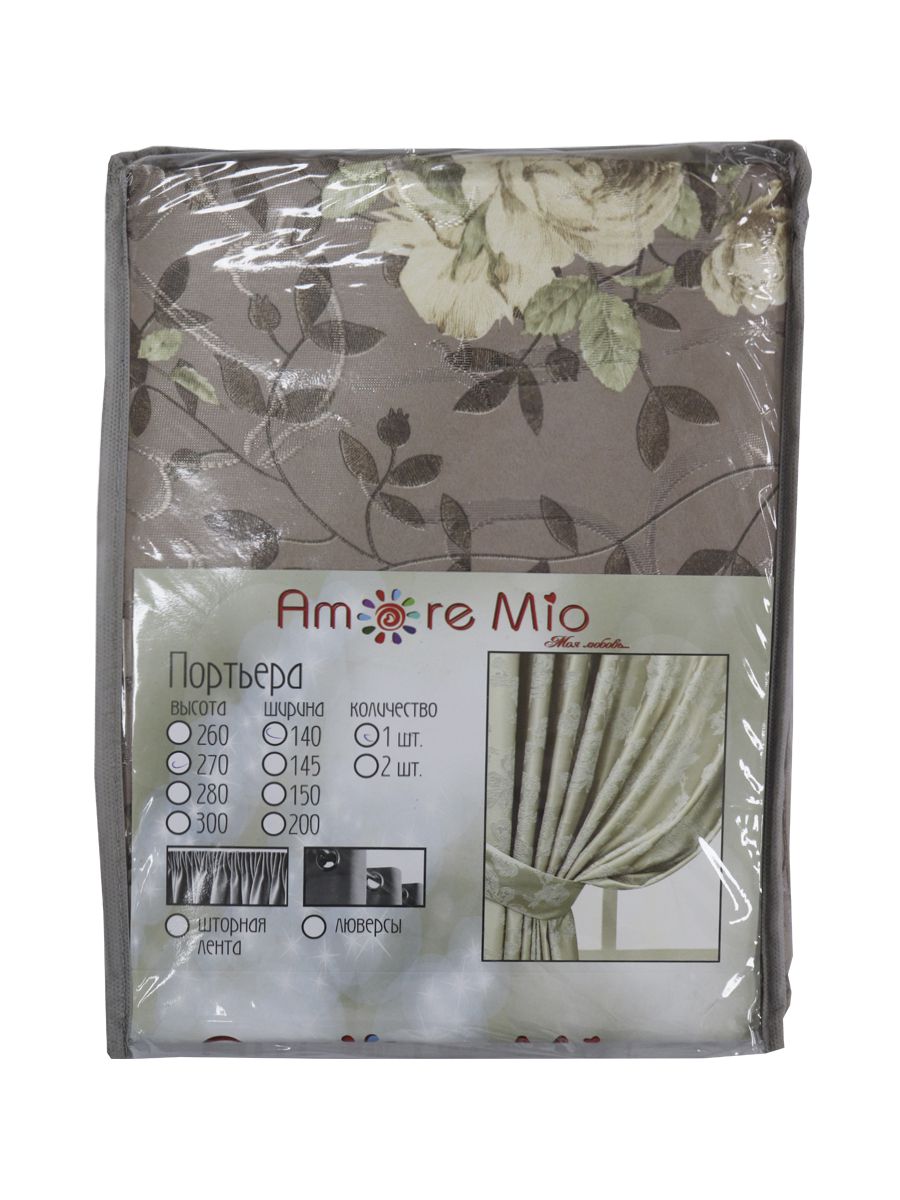 картинка Штора Amore Mio RR 3406-01 1,4*2,7*1 коричневый 