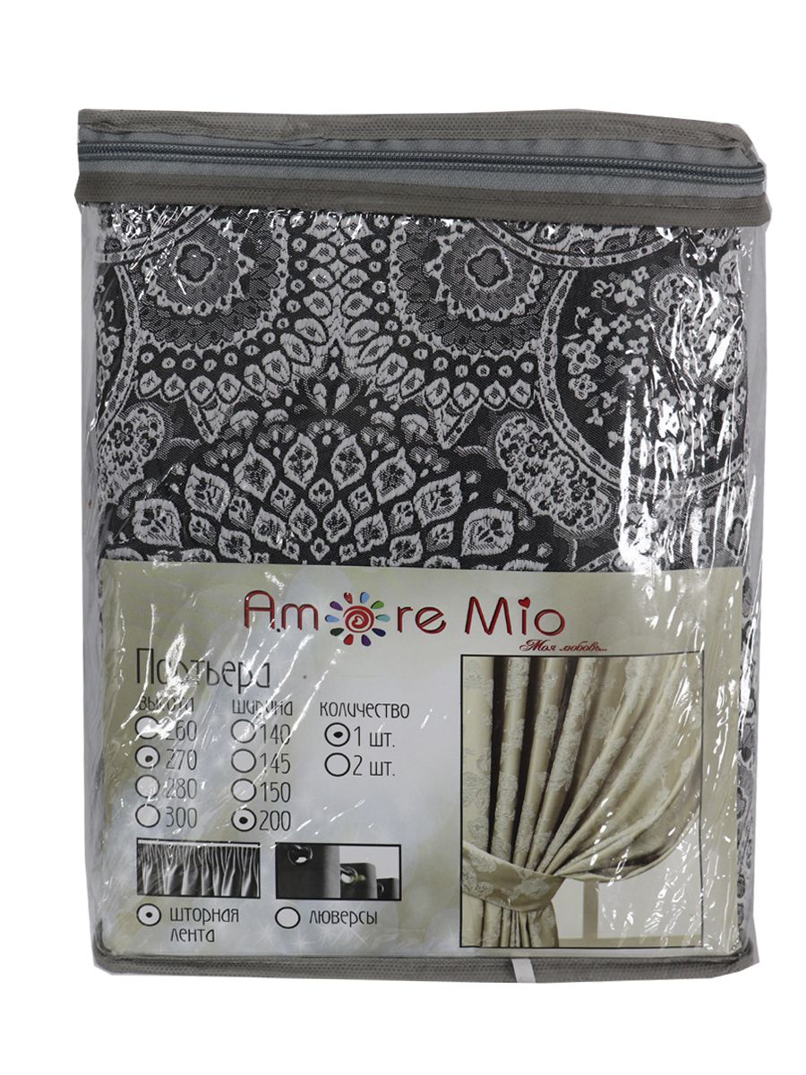 картинка Штора Amore Mio RR 90021-17 2,0*2,7*1 черный 