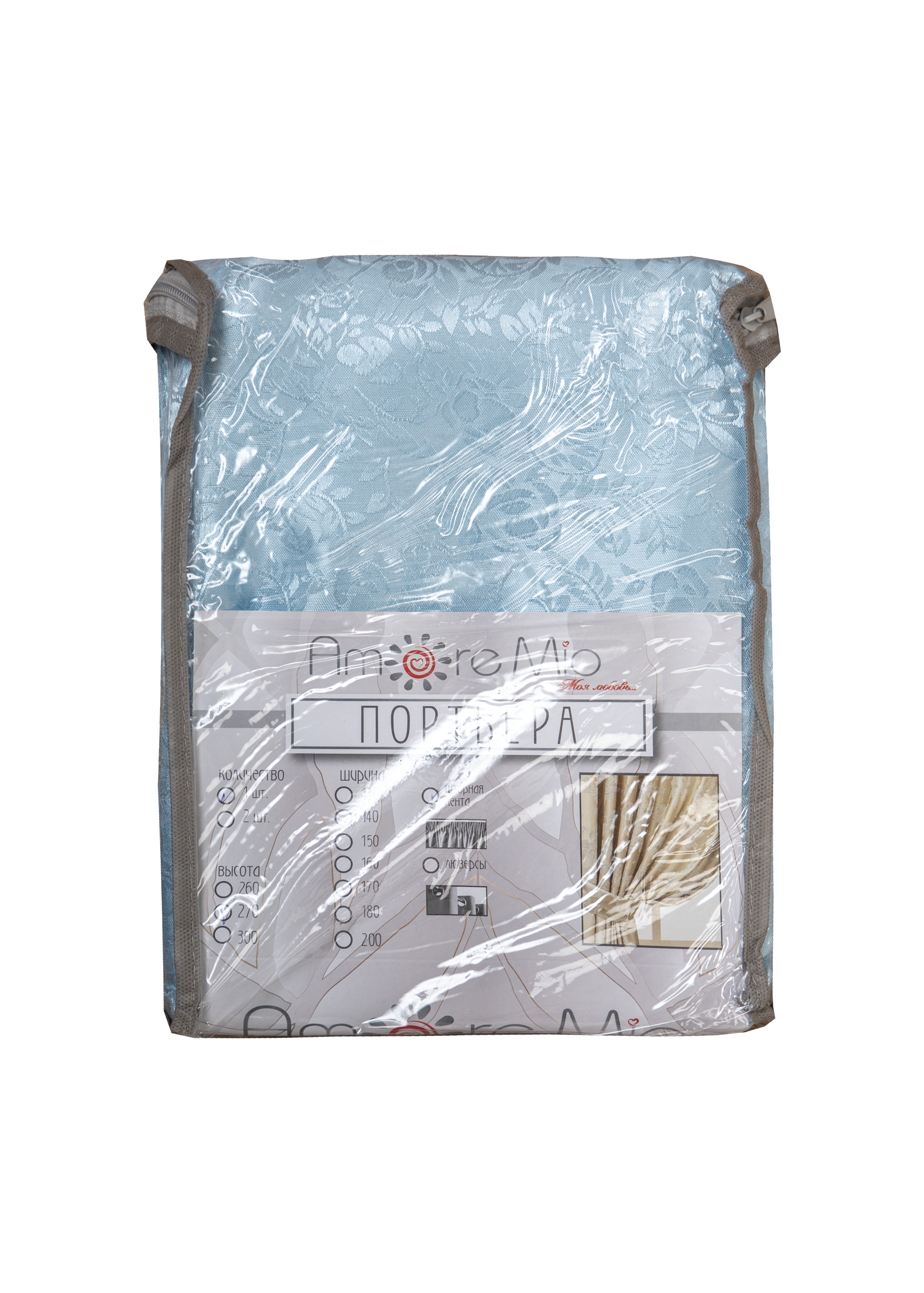 картинка Штора Amore Mio RR L505-17 1,4*2,7*1 голубой 