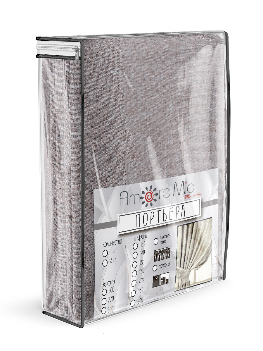 картинка Штора Amore Mio RR 6ML 102-019 1,5*2,7*2 коричневый nc 