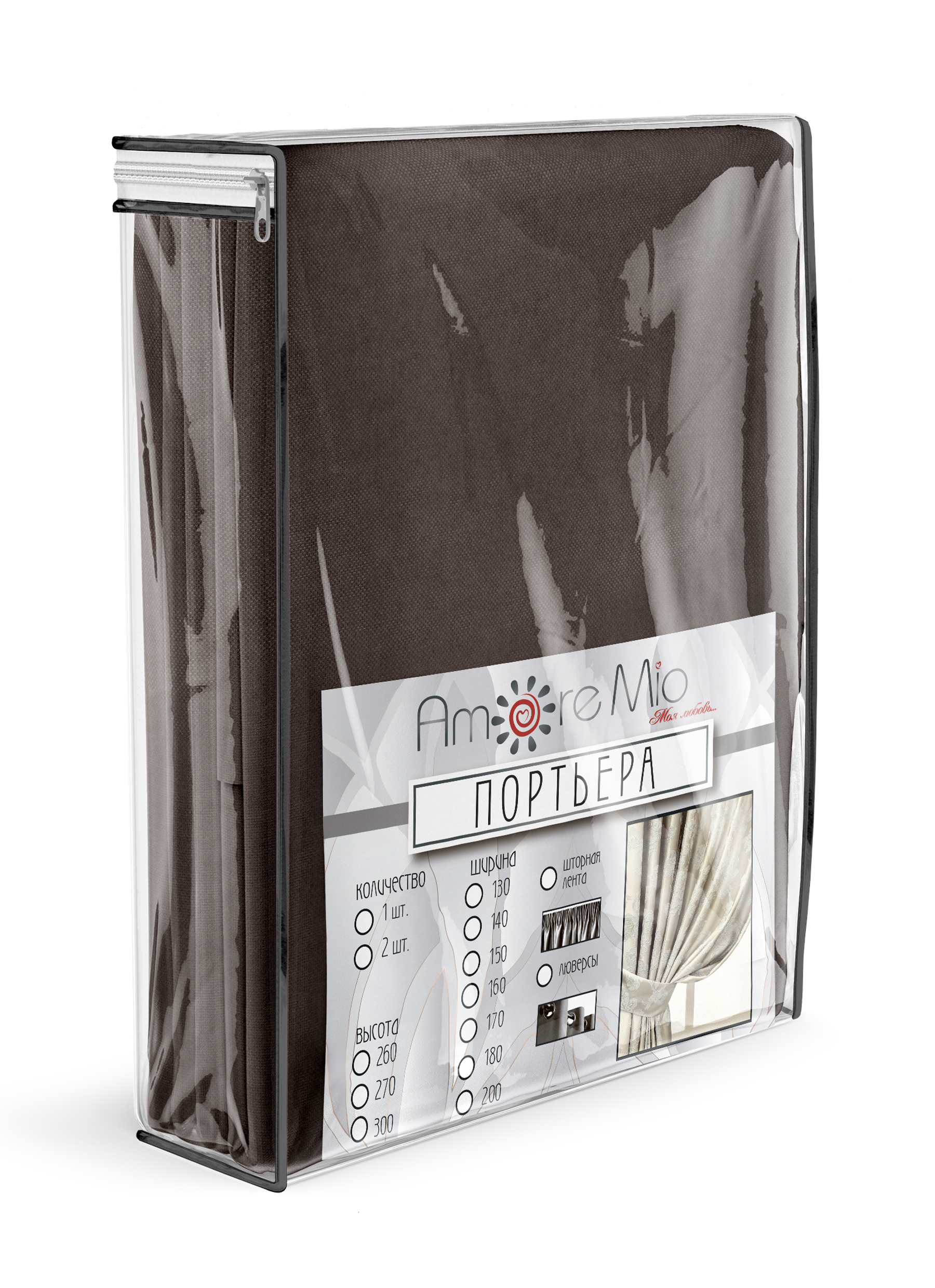 картинка Штора Amore Mio RR 318100-05 1,6*2,7*1 мокко 