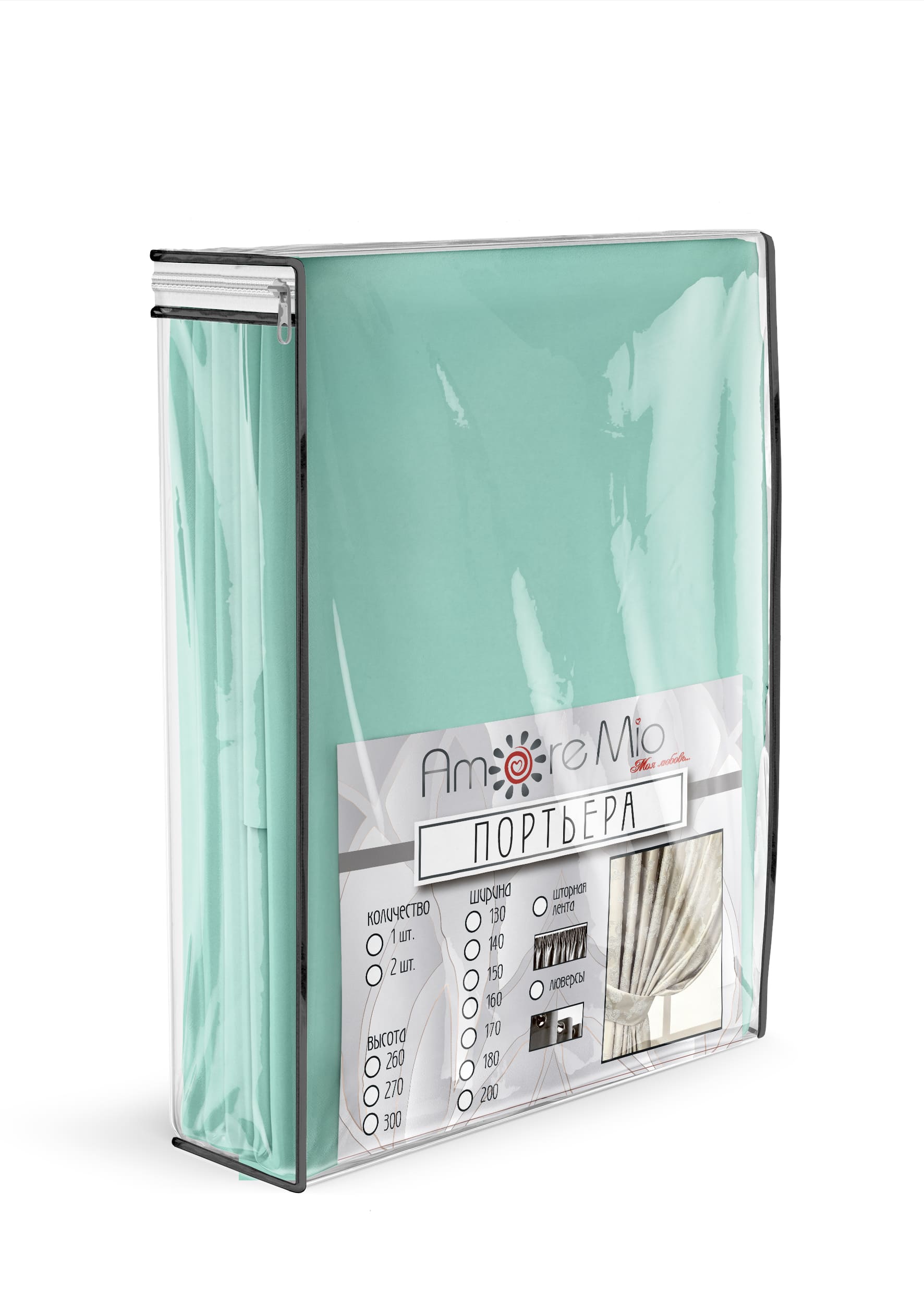 картинка Штора Amore Mio RR Milan-11 2,0*2,7*1 бирюзовый 