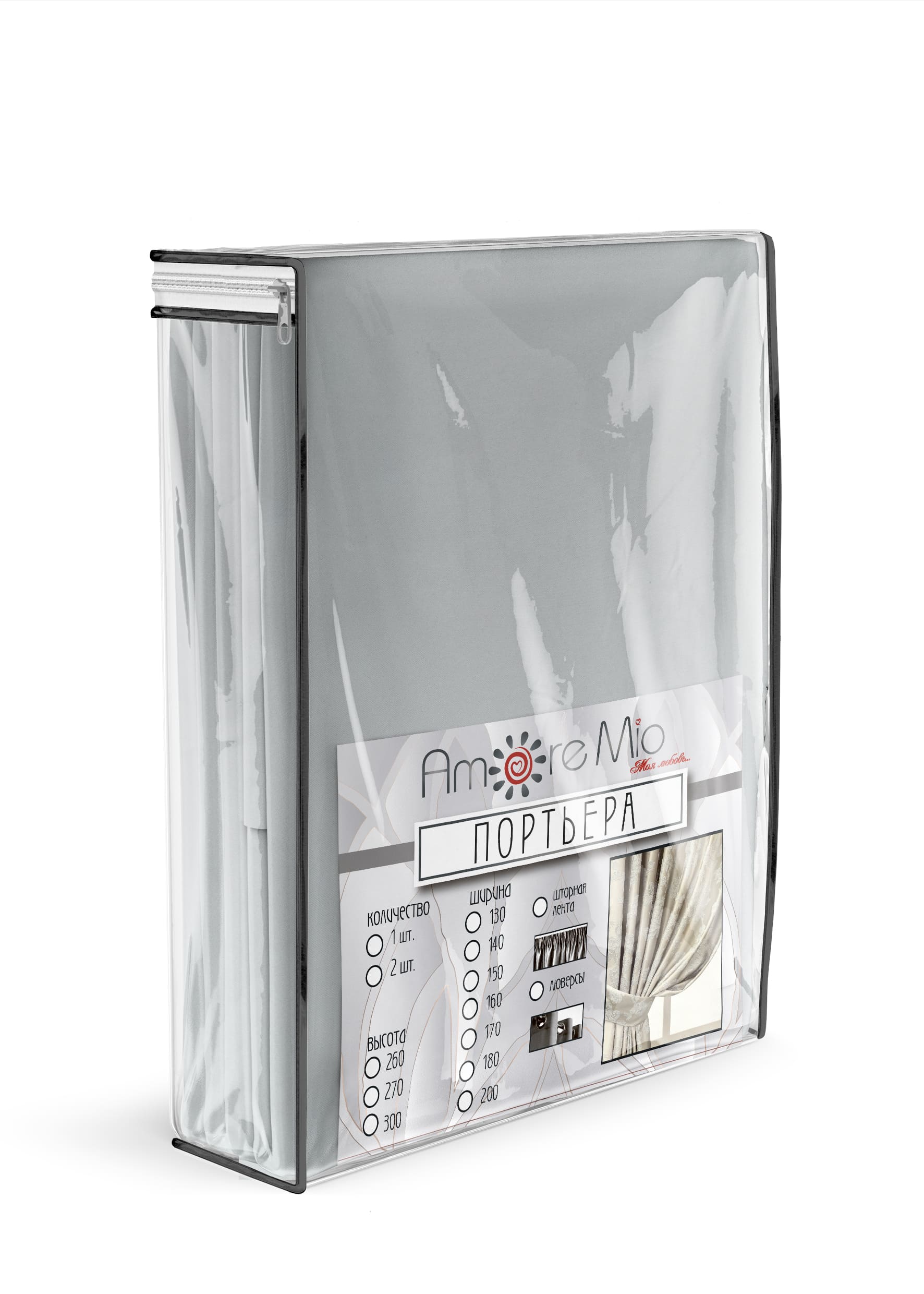 картинка Штора Amore Mio RR 4ML Milan-20 2,0*2,7*1 серый 
