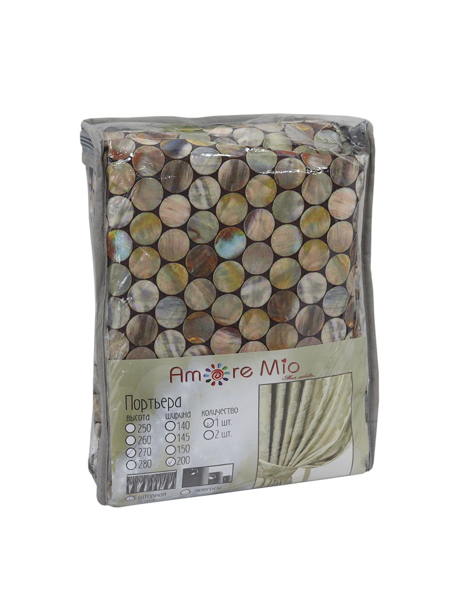 картинка Штора Amore Mio RR Monetki 2,0*2,7*1 коричневый 