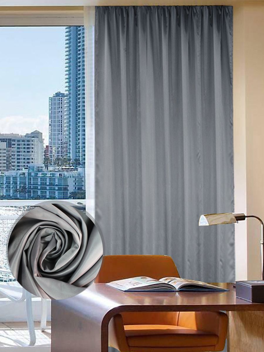 картинка Штора Amore Mio RR 6PL 3216-113 1,4*2,7*1 графитовый 