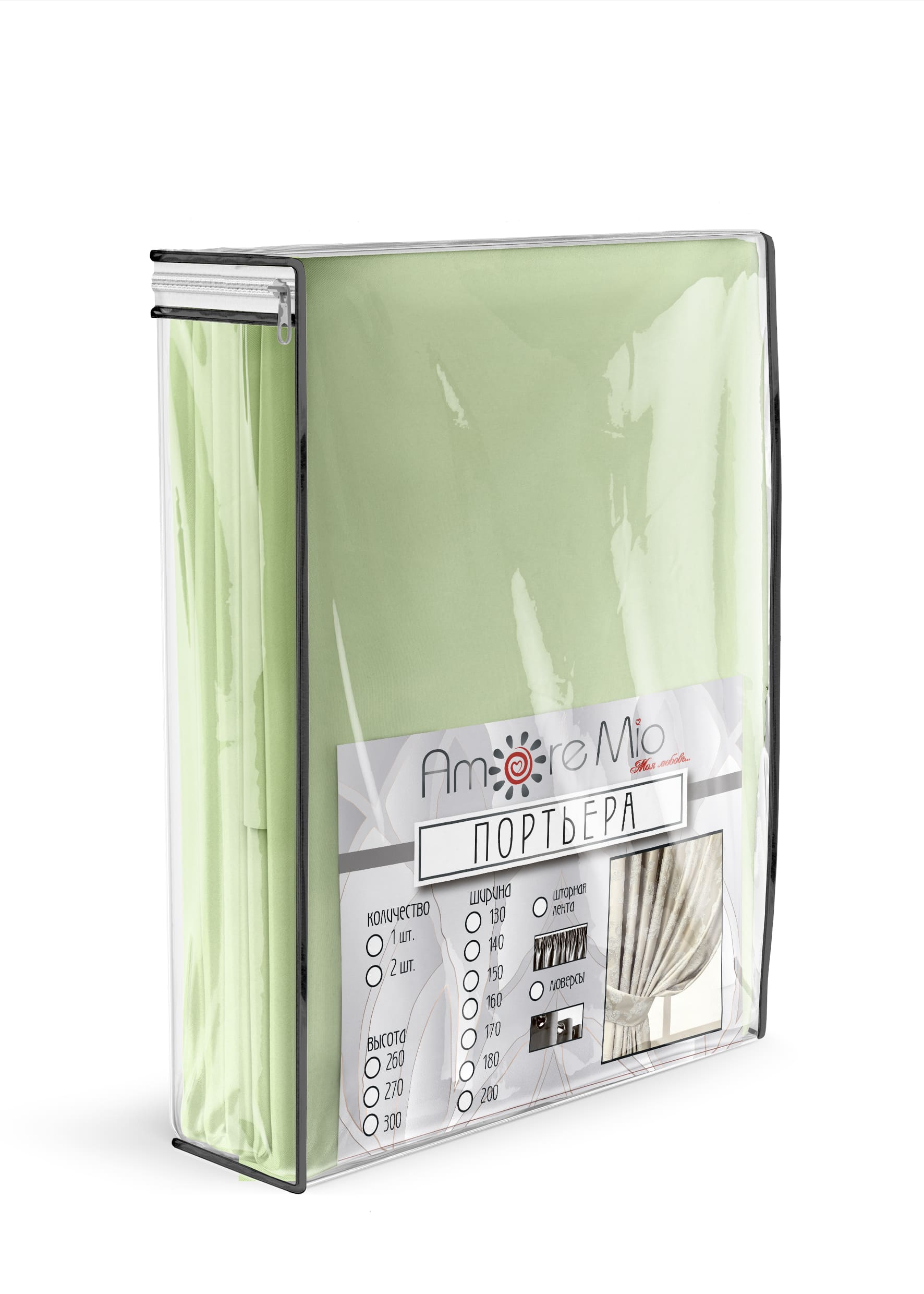 картинка Штора Amore Mio RR 4ML Milan-26 2,0*2,7*1 салатовый 
