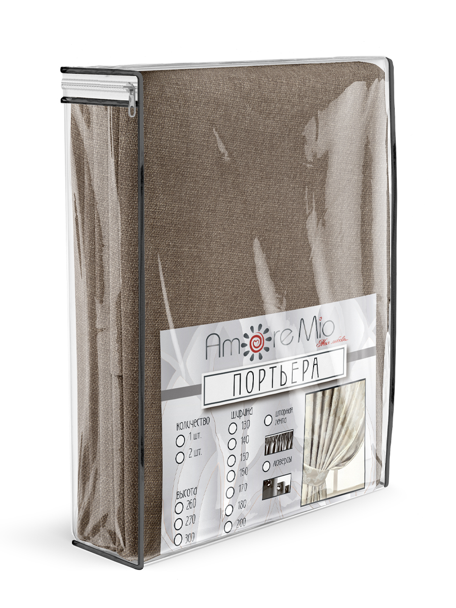 картинка Штора Amore Mio RR ZJM090-04 2,0*2,7*1 коричневый 