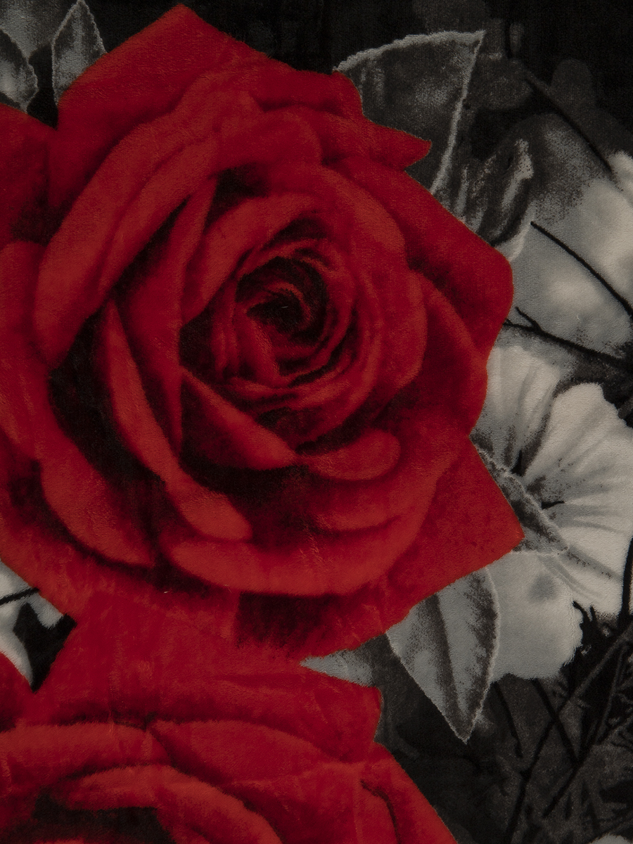 картинка Плед Texrepublic TF FN F83 a1821 Розы на чёрном 