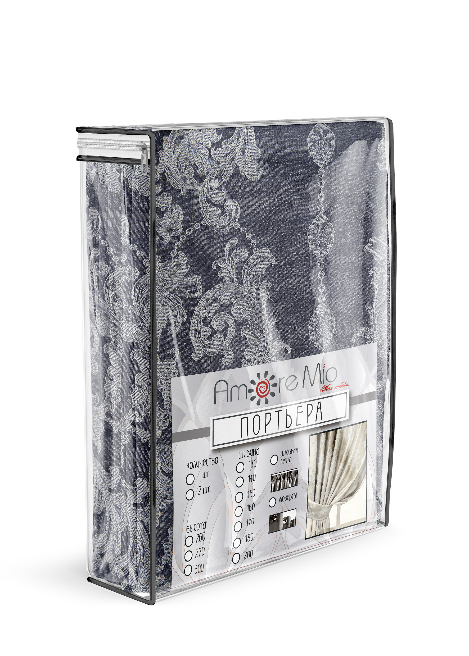 картинка Штора Amore Mio RR 4ML 1305-26 1,6*2,6*1 синий 