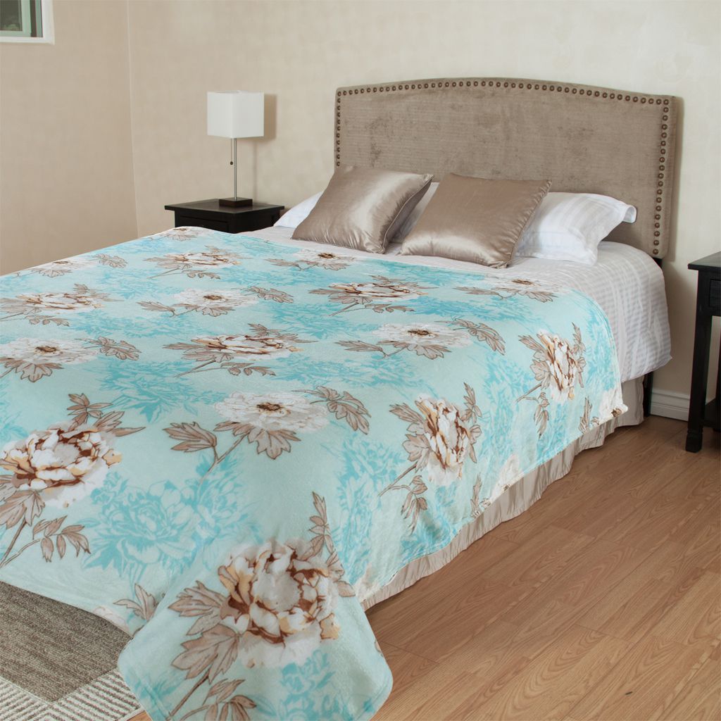 картинка Плед Texrepublic TF FN F60TU 1822 Цветы гобел бирюза 