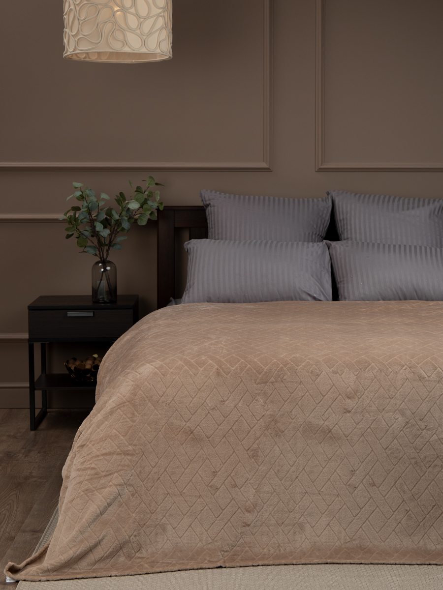 картинка Плед Texrepublic TF FNC BE-GY1x 1520 w-плетёнка 