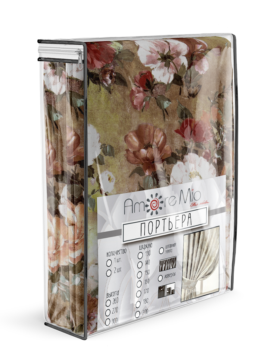 картинка Штора Amore Mio RR 2175-3V 1,7*2,7*1 коричневый 
