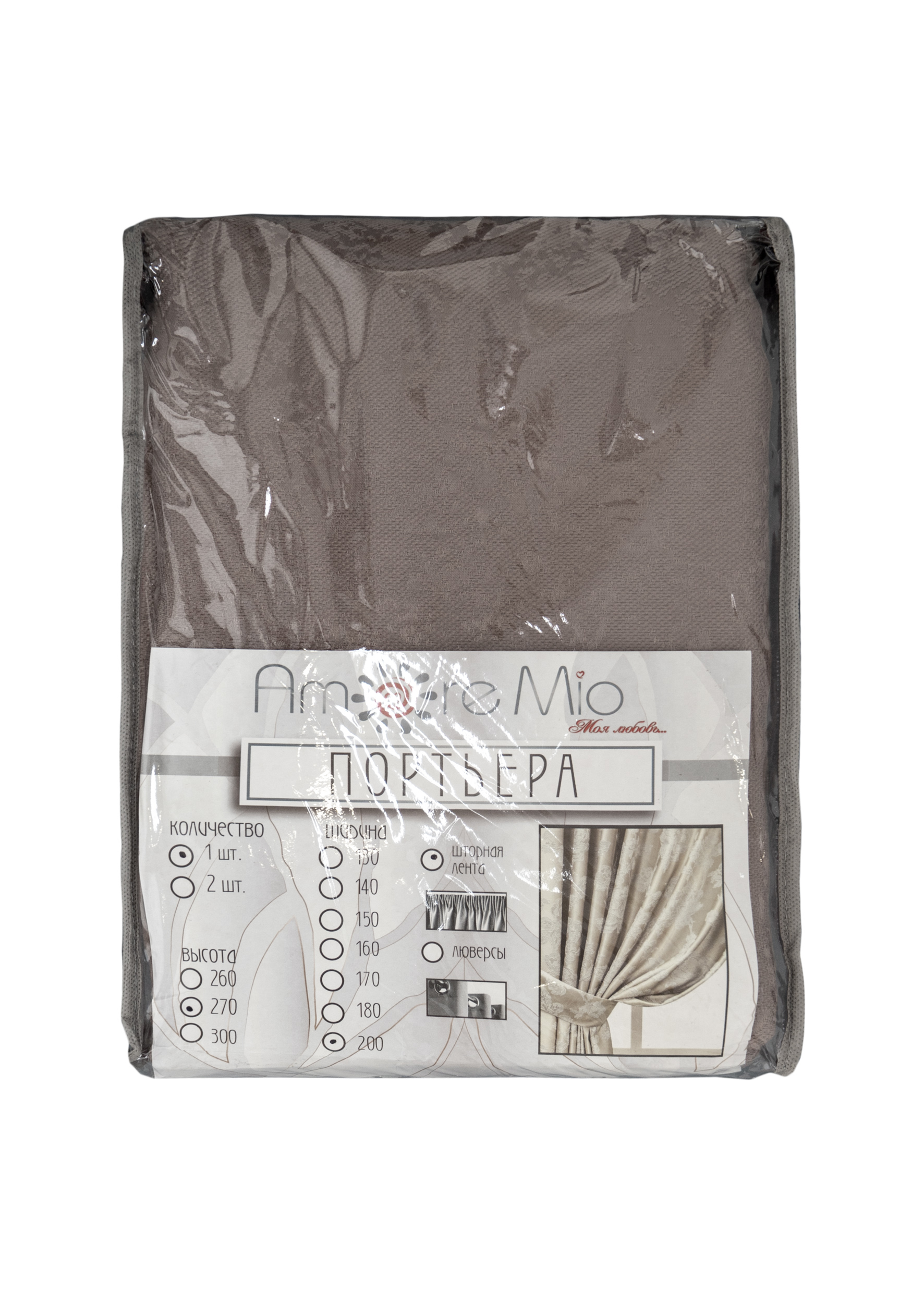 картинка Штора Amore Mio RR 3941D-04 2,0*2,7*1 кофейный 