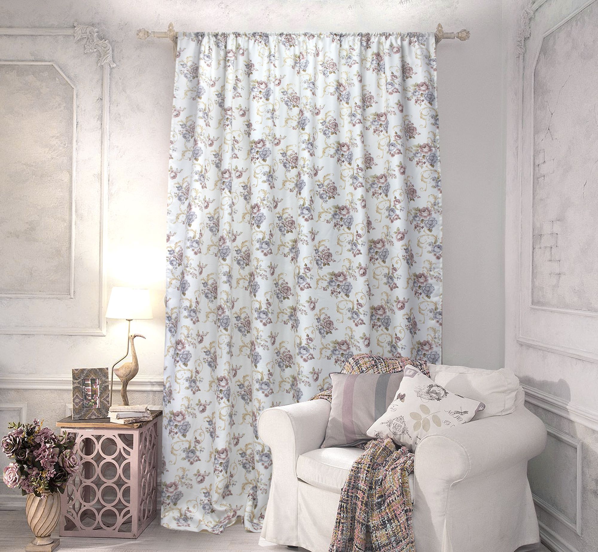 картинка Штора Amore Mio RR 3945 WBK-02 2,0*2,7*1 голубой 