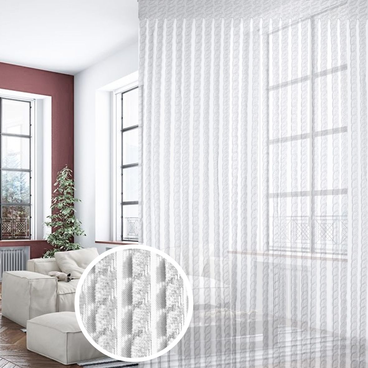 картинка Штора Amore Mio RR 3346 2,7*1,5*1 белый 