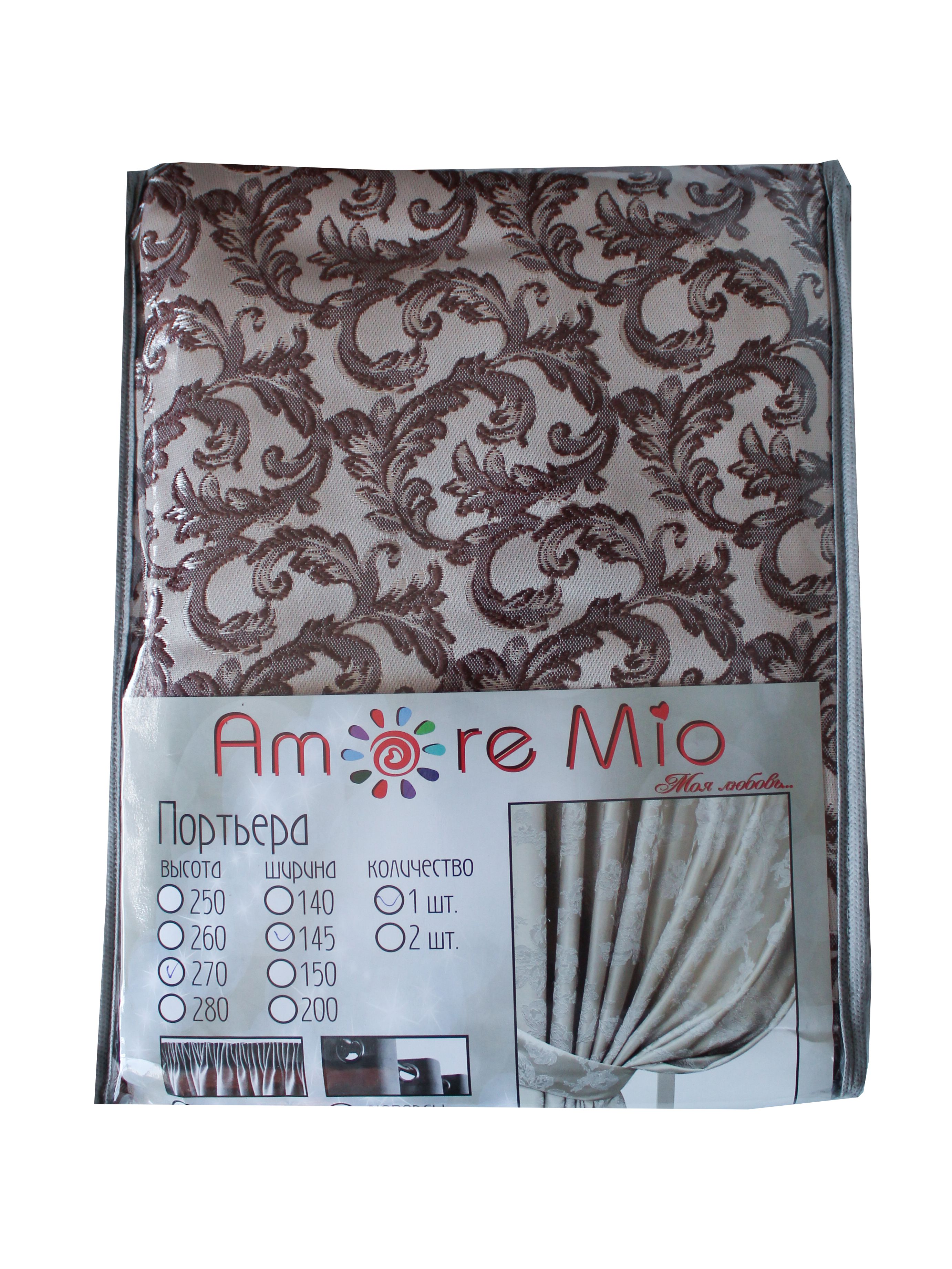 картинка Штора Amore Mio RR H025AF-20 1,4*2,7*1 коричневый 