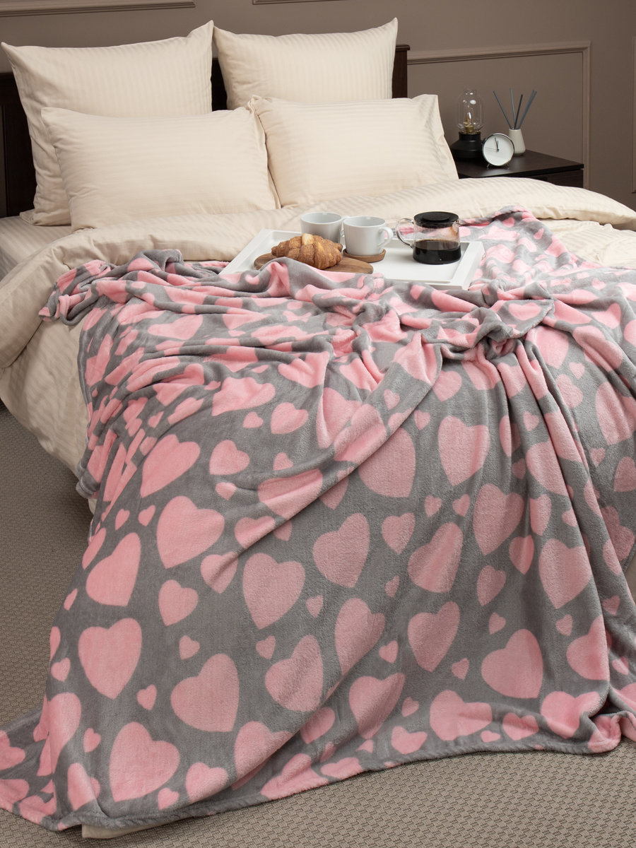 картинка Плед Texrepublic TF FN F113PI b2022 Сердечки 