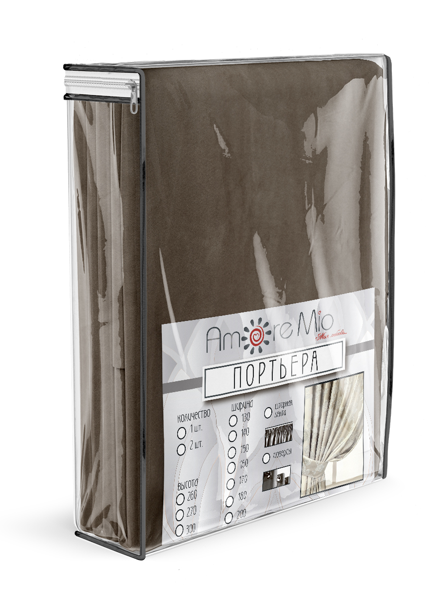картинка Штора Amore Mio RR 6ML T66-020 1,8*2,8*1 коричневый nc 