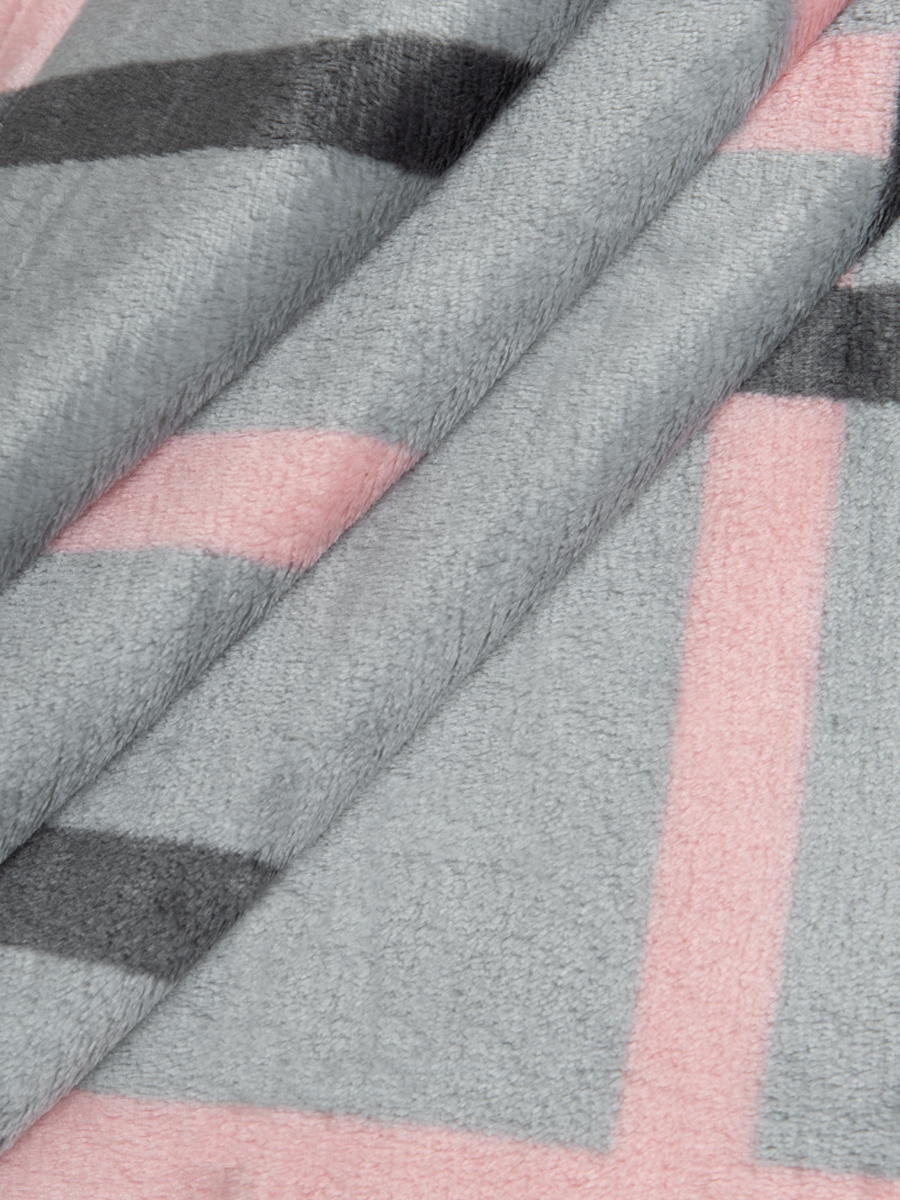 картинка Плед Texrepublic TF FN F122 a2022 Клетка серо-розовая 